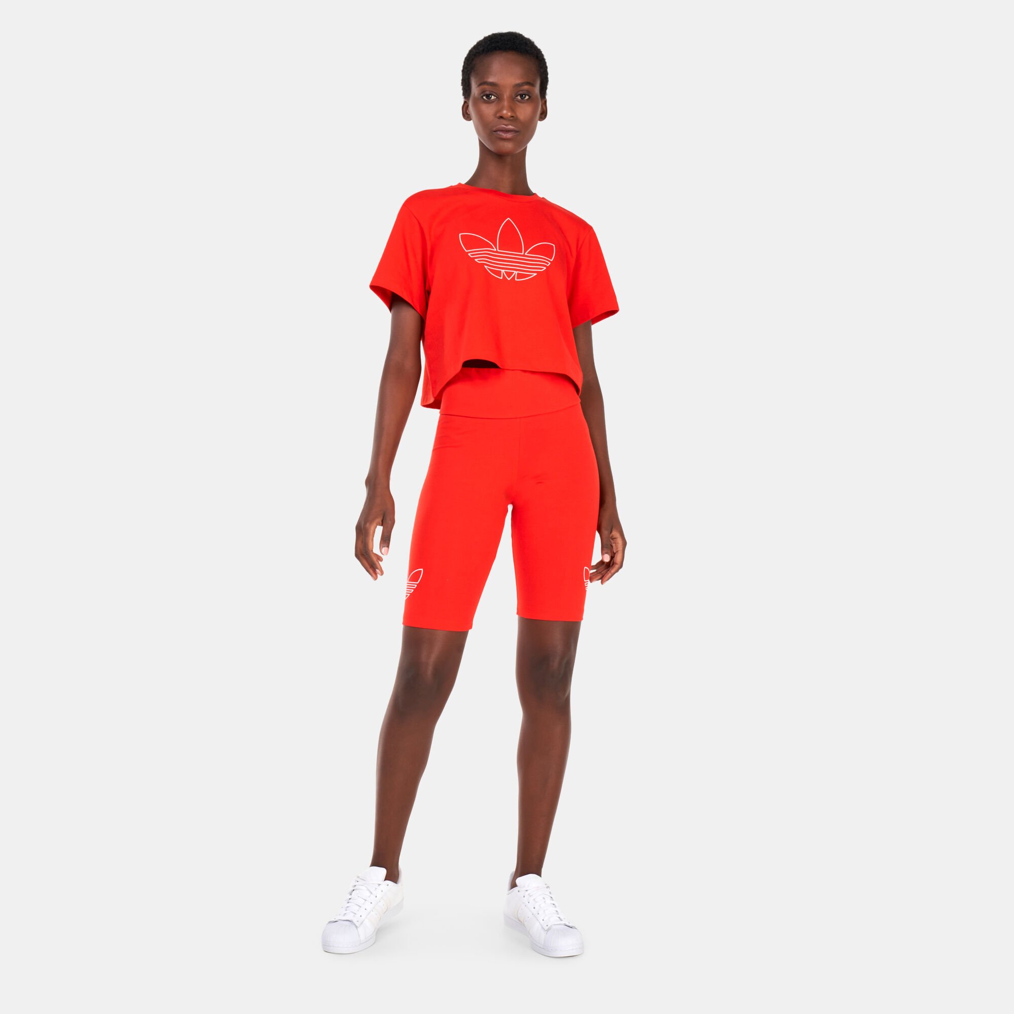 Red adidas crop top outlet