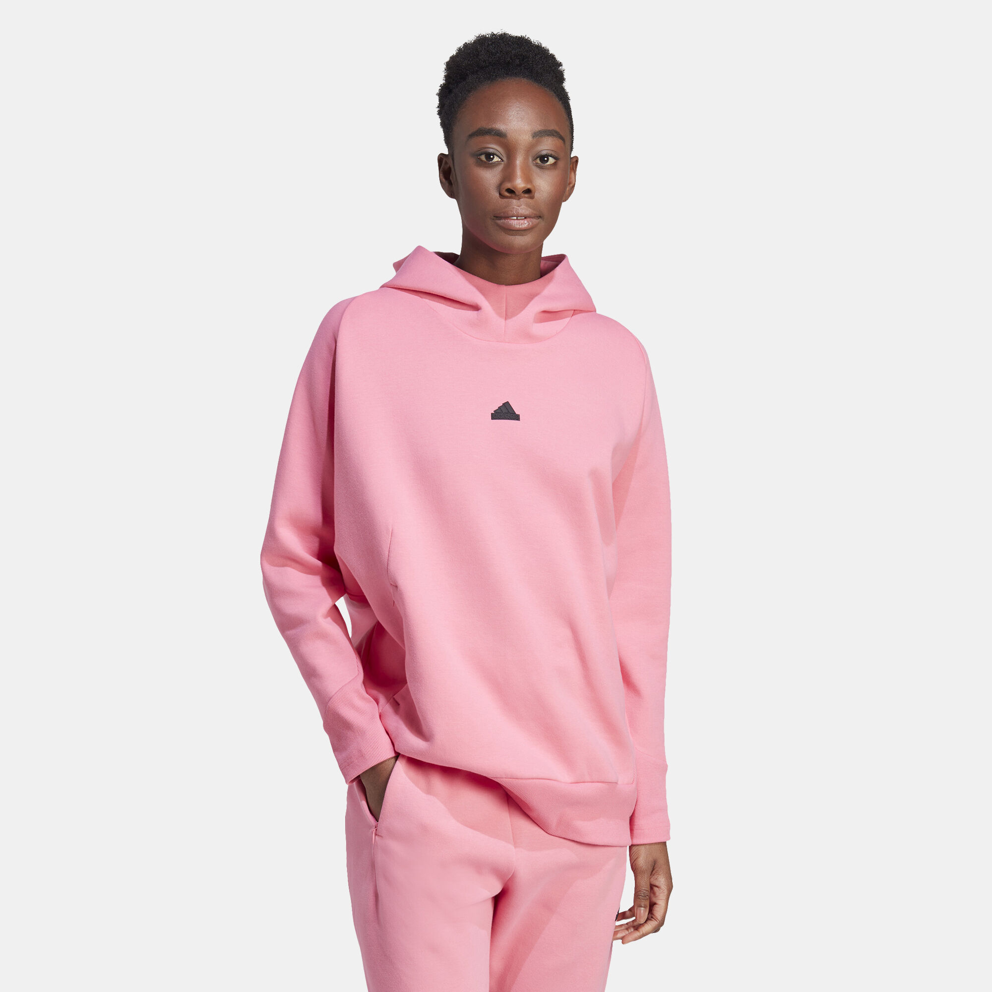 Adidas womens hoodie pink sale