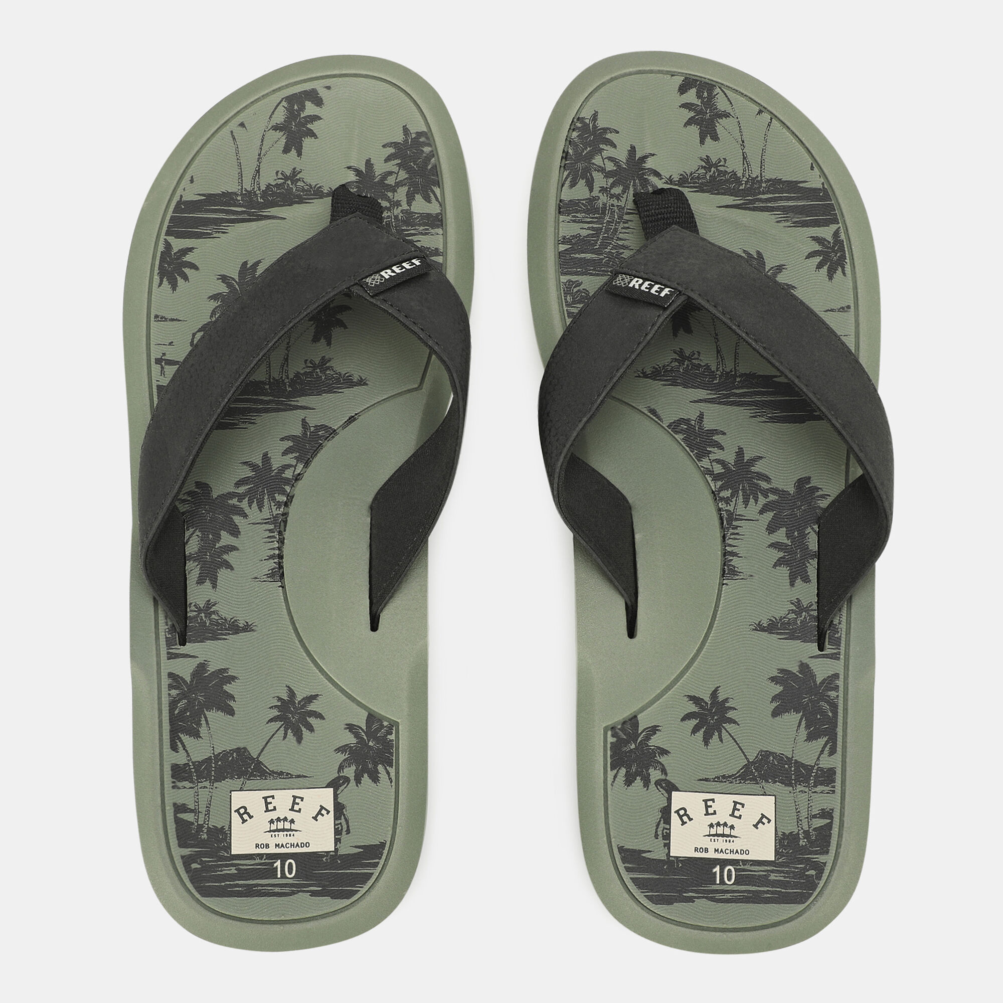 Buy Reef Men s Machado Day Print Flip Flops Green in Kuwait SSS