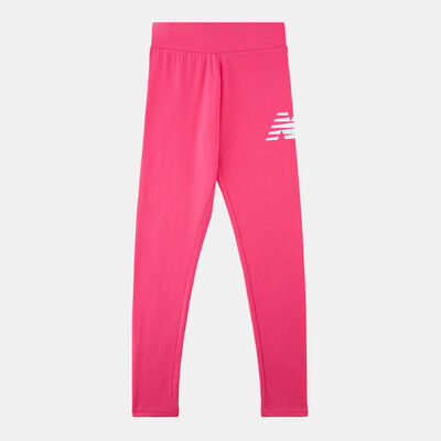 New Balance Kids' Stacked Logo Leggings Pink