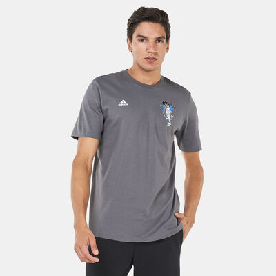 adidas Men's Messi Football Icon Graphic T-Shirt Grey