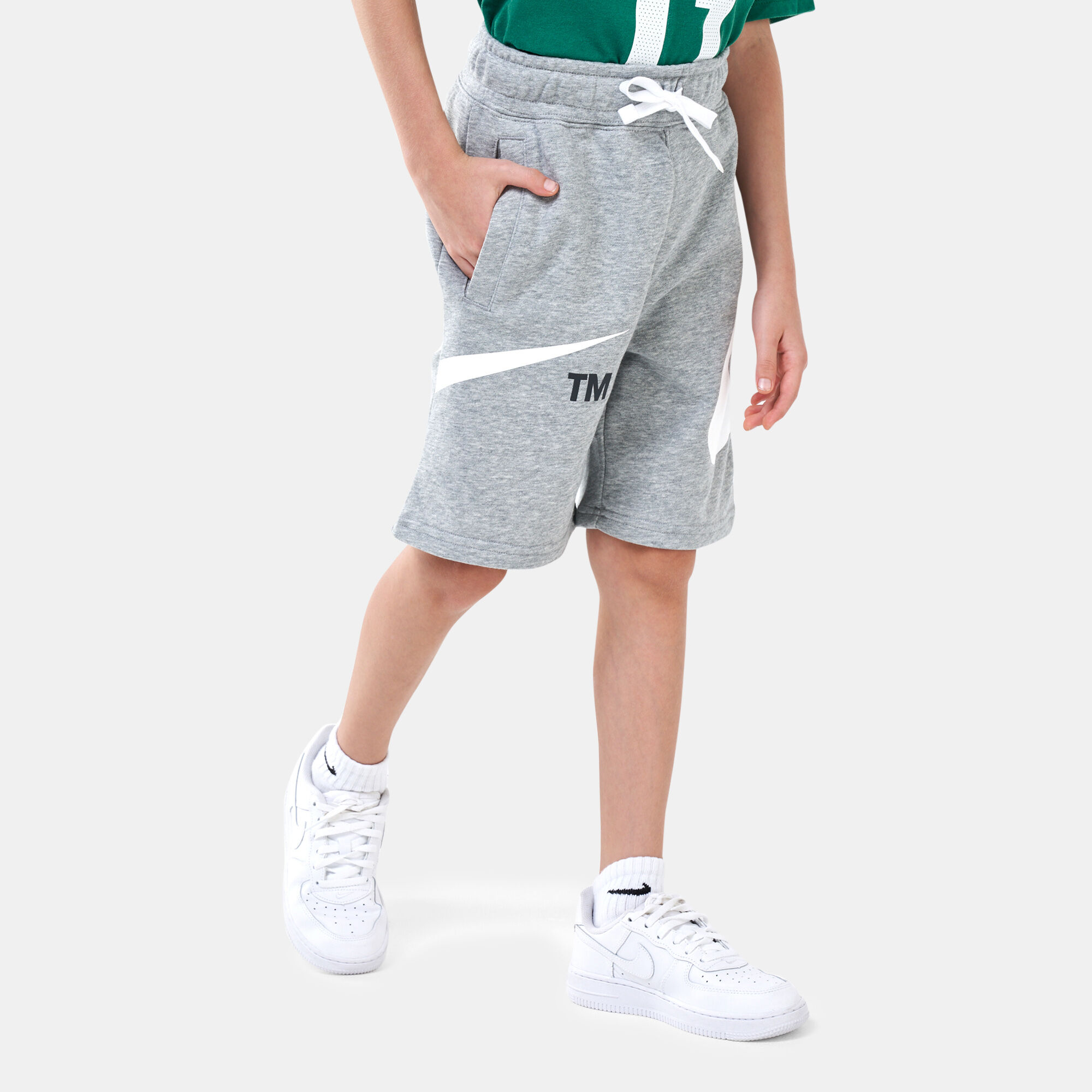 Grey nike discount swoosh shorts