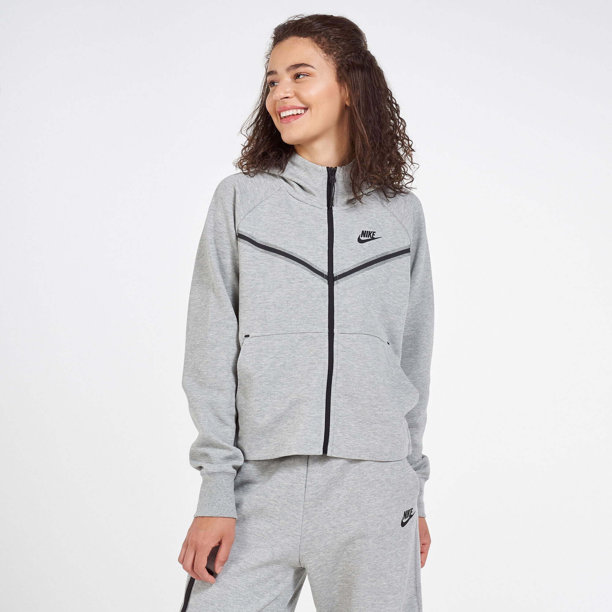 Women s Sportswear Tech Fleece Windrunner Hoodie Grey Nike in Kuwait SSS