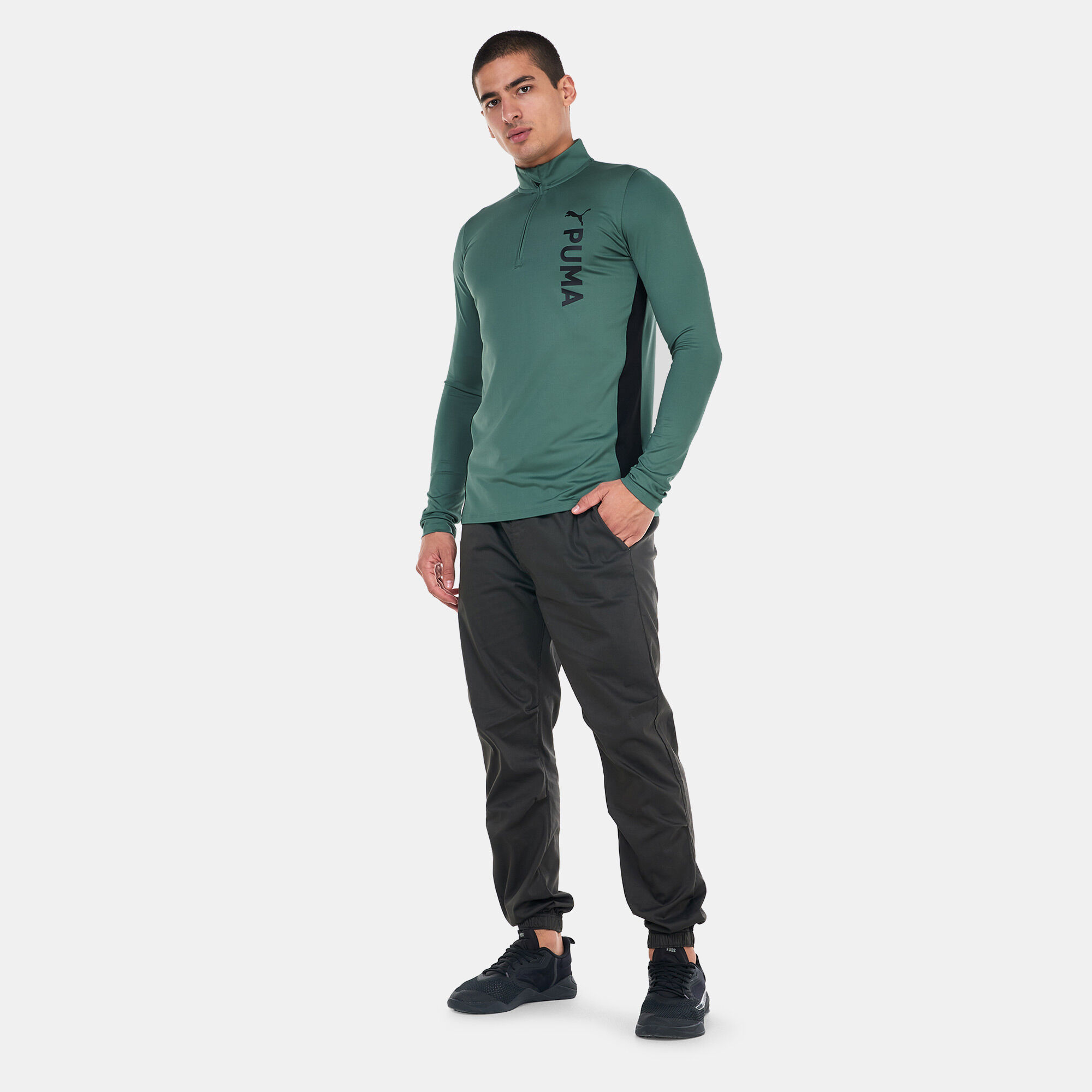 Puma mens sweatpants quarter zip online