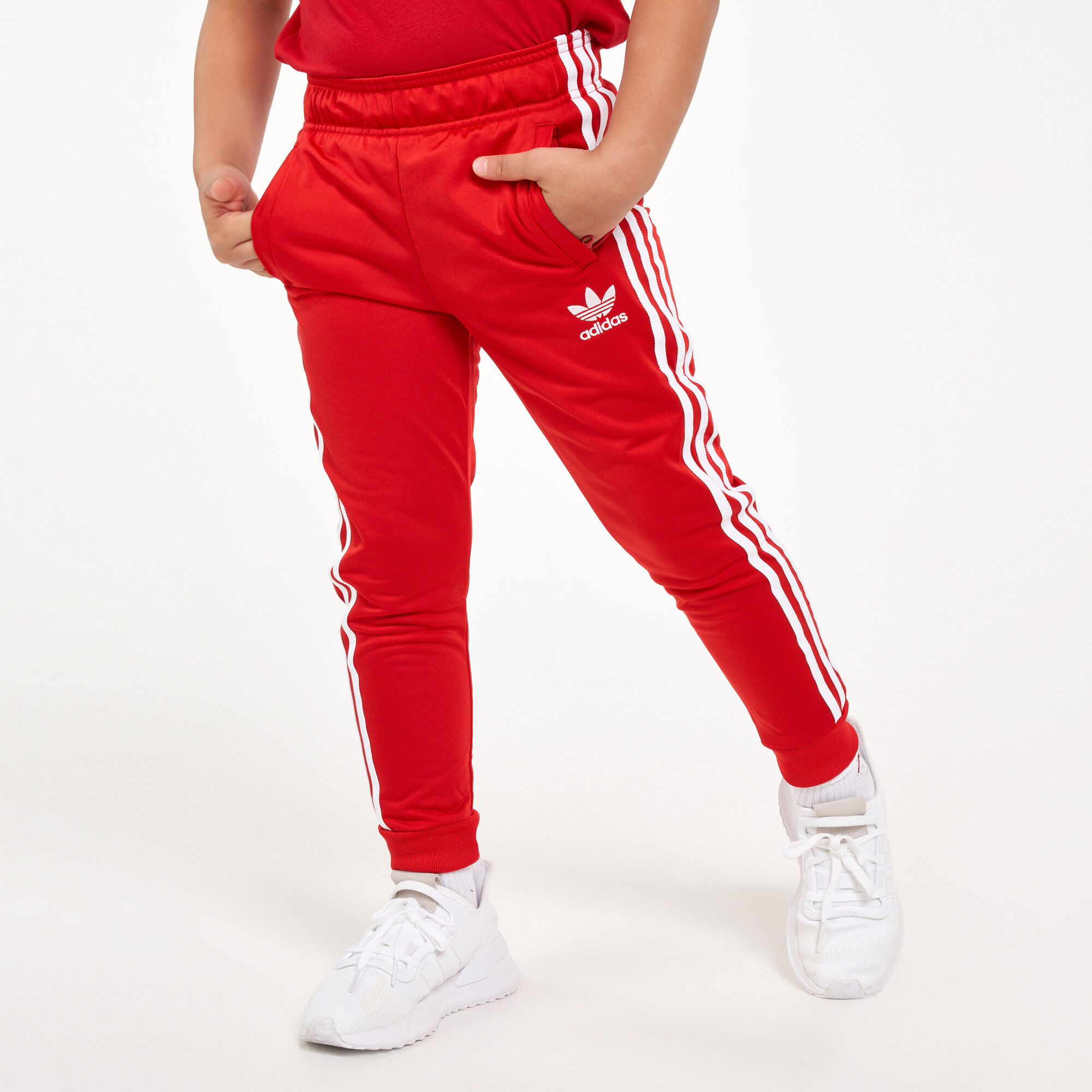 Buy adidas Originals Kids Superstar Track Pants Older Kids Red