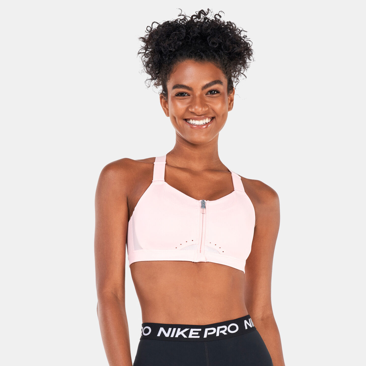 Nike pro cheap zip bra