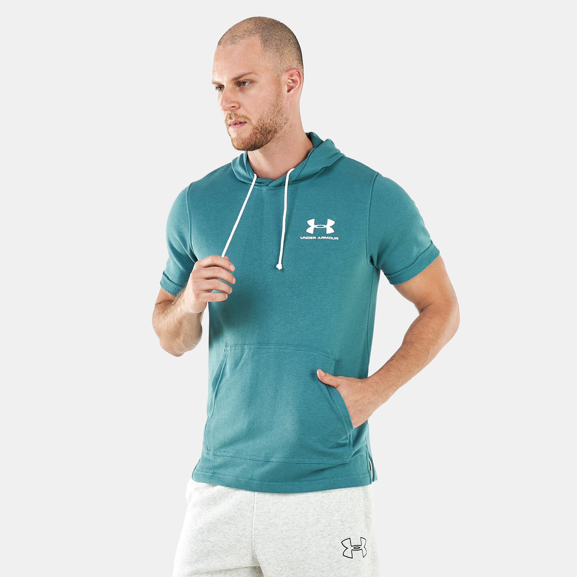 Men's ua sportstyle discount terry short sleeve hoodie