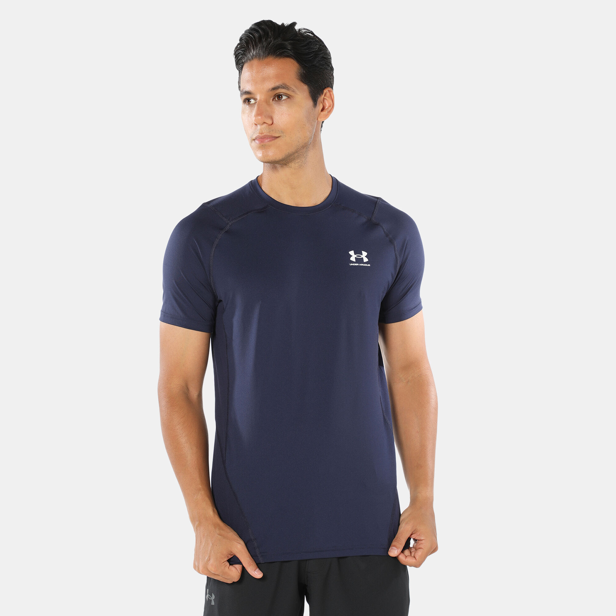 Buy Under Armour Men s HeatGear Armour Fitted T Shirt Blue in