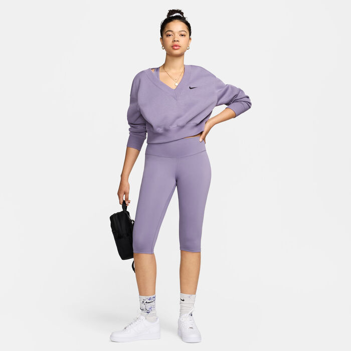 Nike Women's One High-Waisted Capri Leggings Purple image number 2