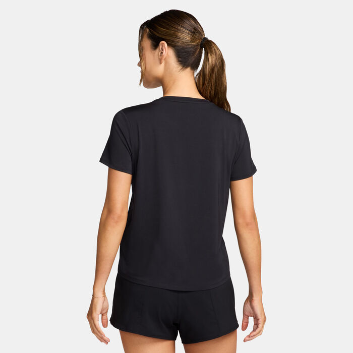 Nike Women's One Dri-FIT Graphic Running Top Black image number 1