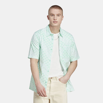 adidas Originals Men's Graphics Monogram Allover Print Shirt Green