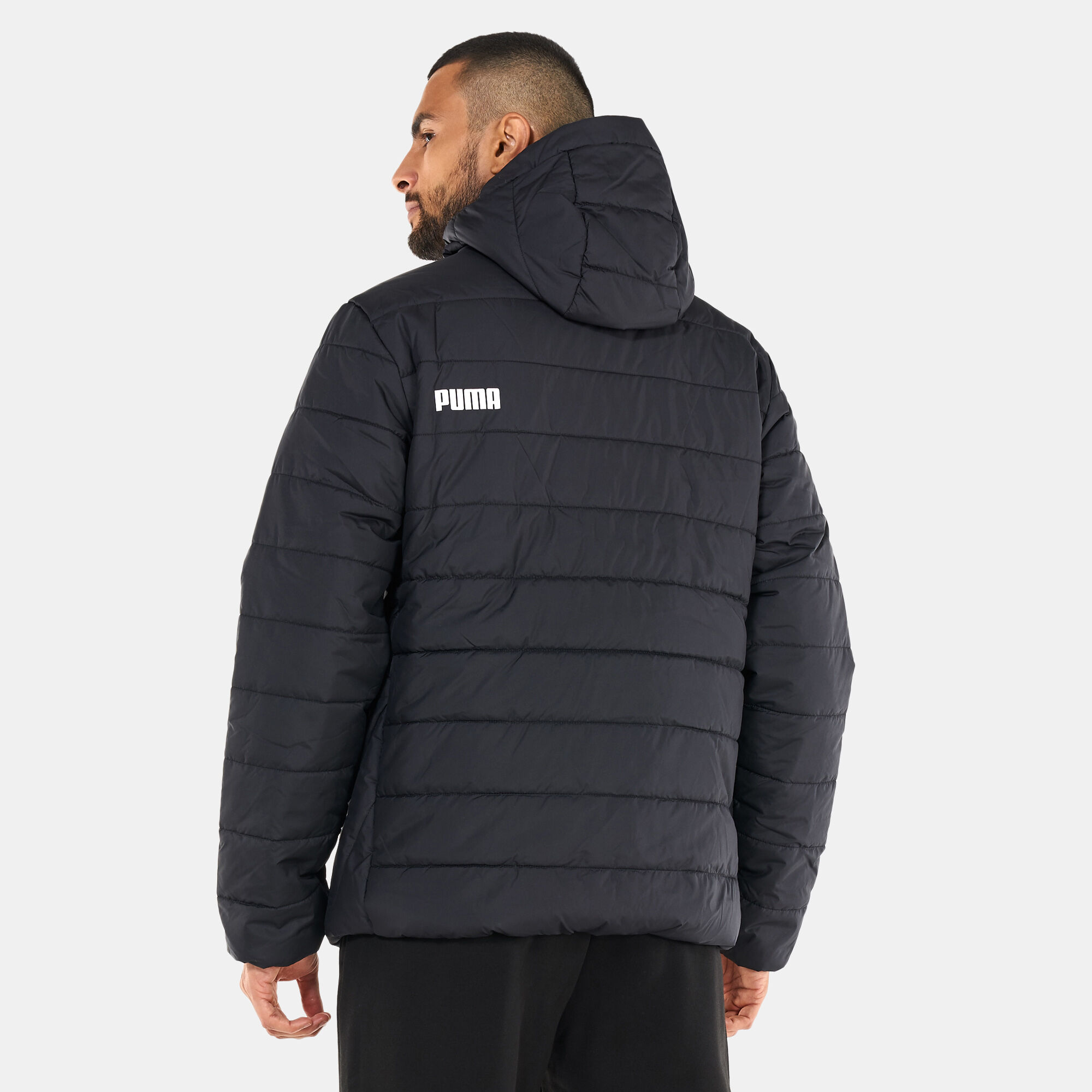 Puma essentials padded long black coat outlet