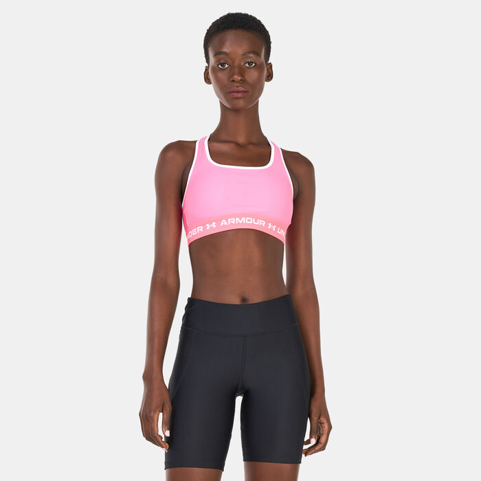 Under Armour Training crossback mid support sports bra in pink