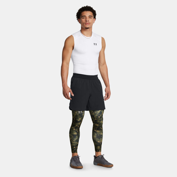 Under Armour Men's HeatGear Printed Leggings Green image number 2