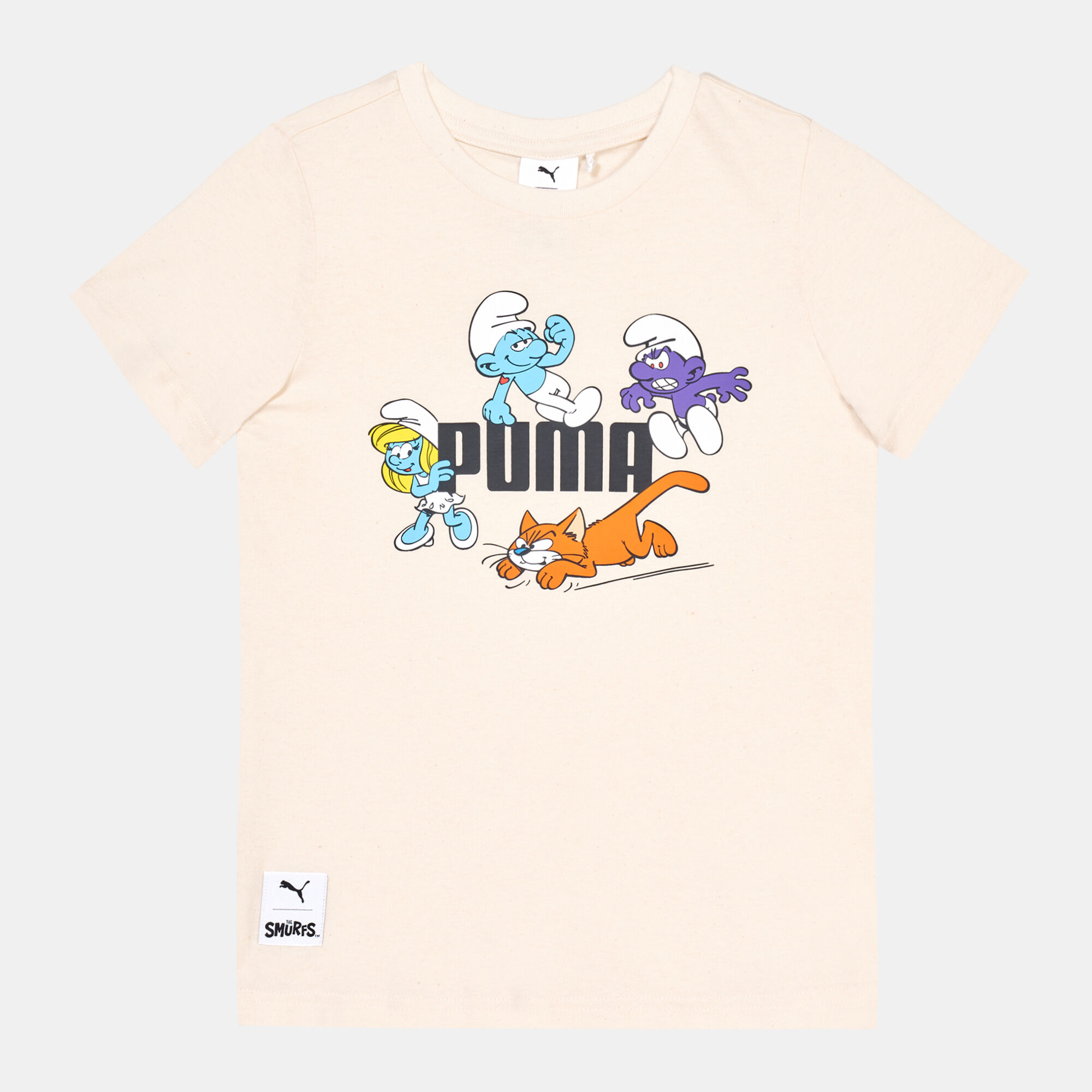高速配送 Shop PUMA Kids' x The Smurfs T-Shirt Beige Online in Kuwait -SSS トップス