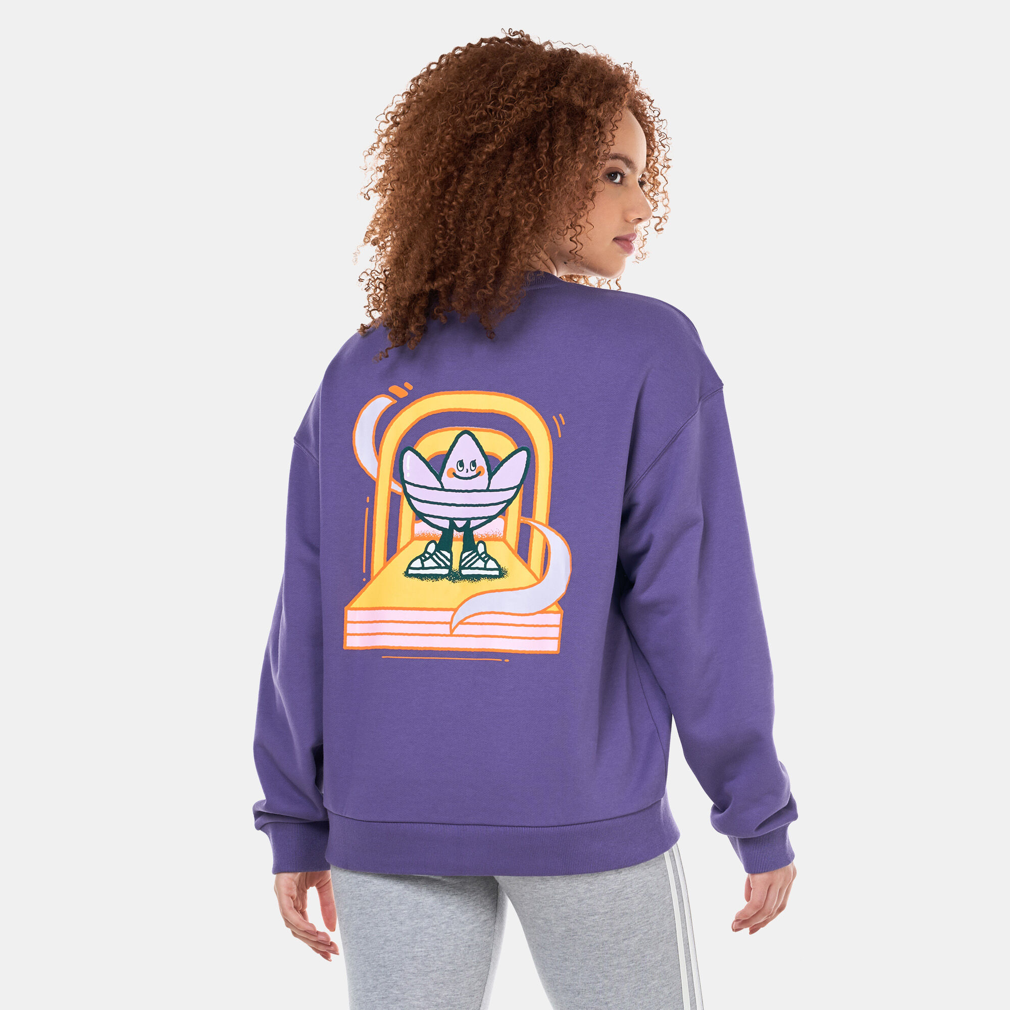 Adidas women's trefoil logo sweatshirt hotsell