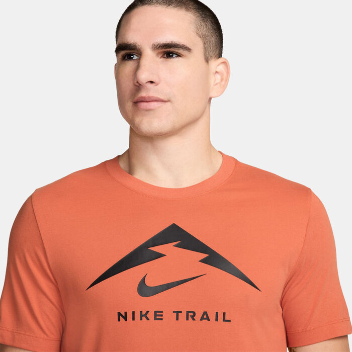 Nike Men's Dri-FIT Trail Running T-Shirt Orange image number 2