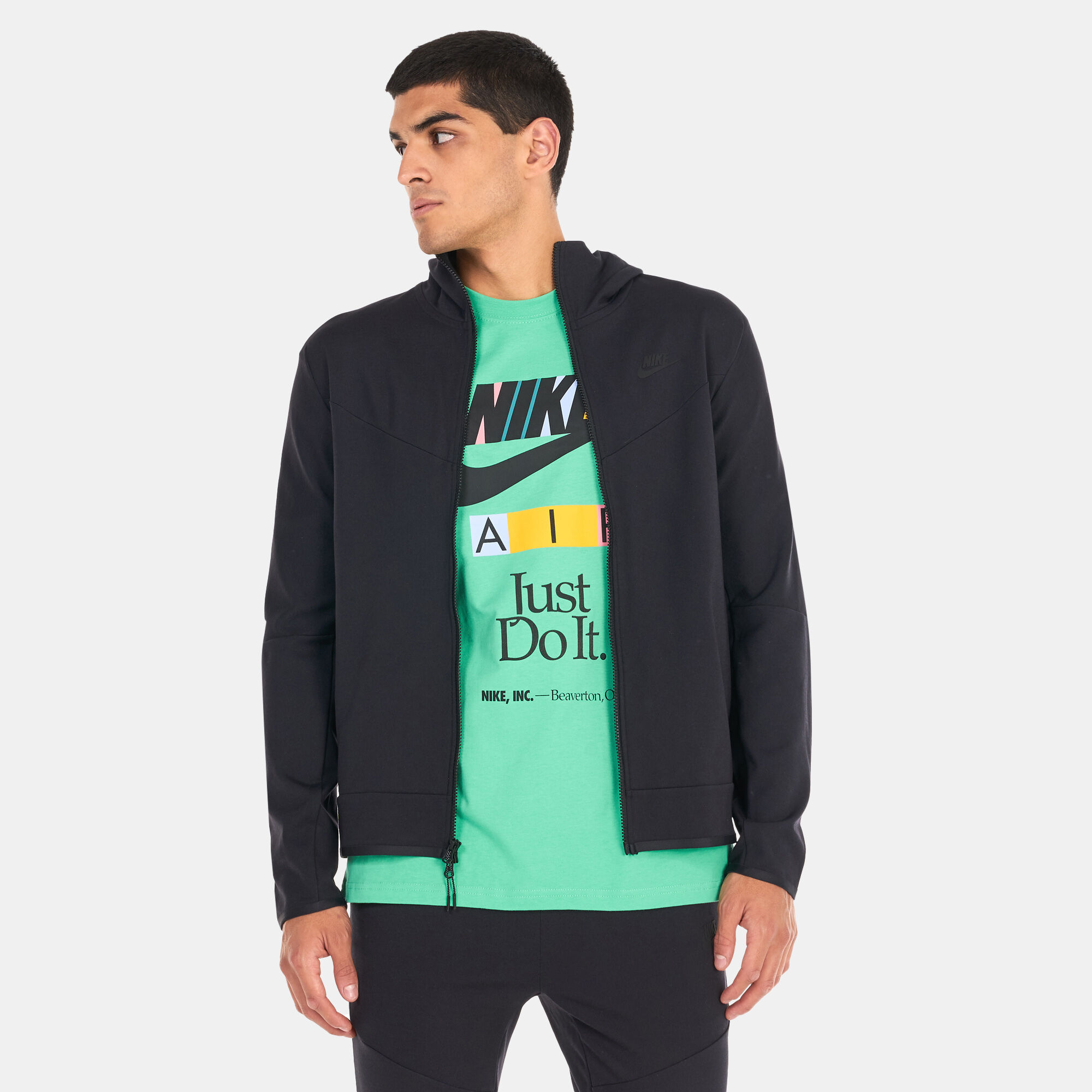 Men s Tech Fleece Lightweight Full Zip Hooded Jacket Black Nike in Kuwait SSS