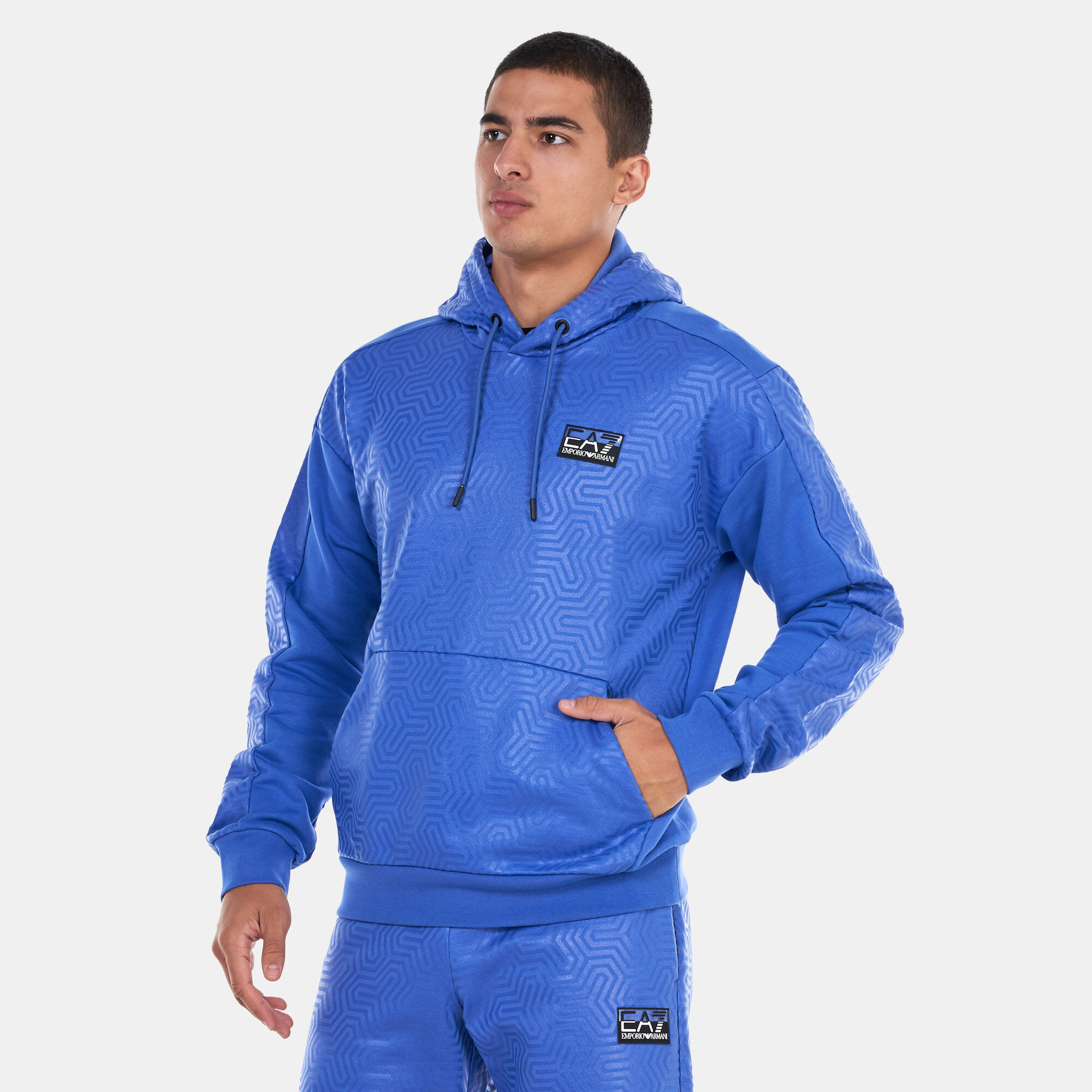 Ea7 hot sale blue hoodie