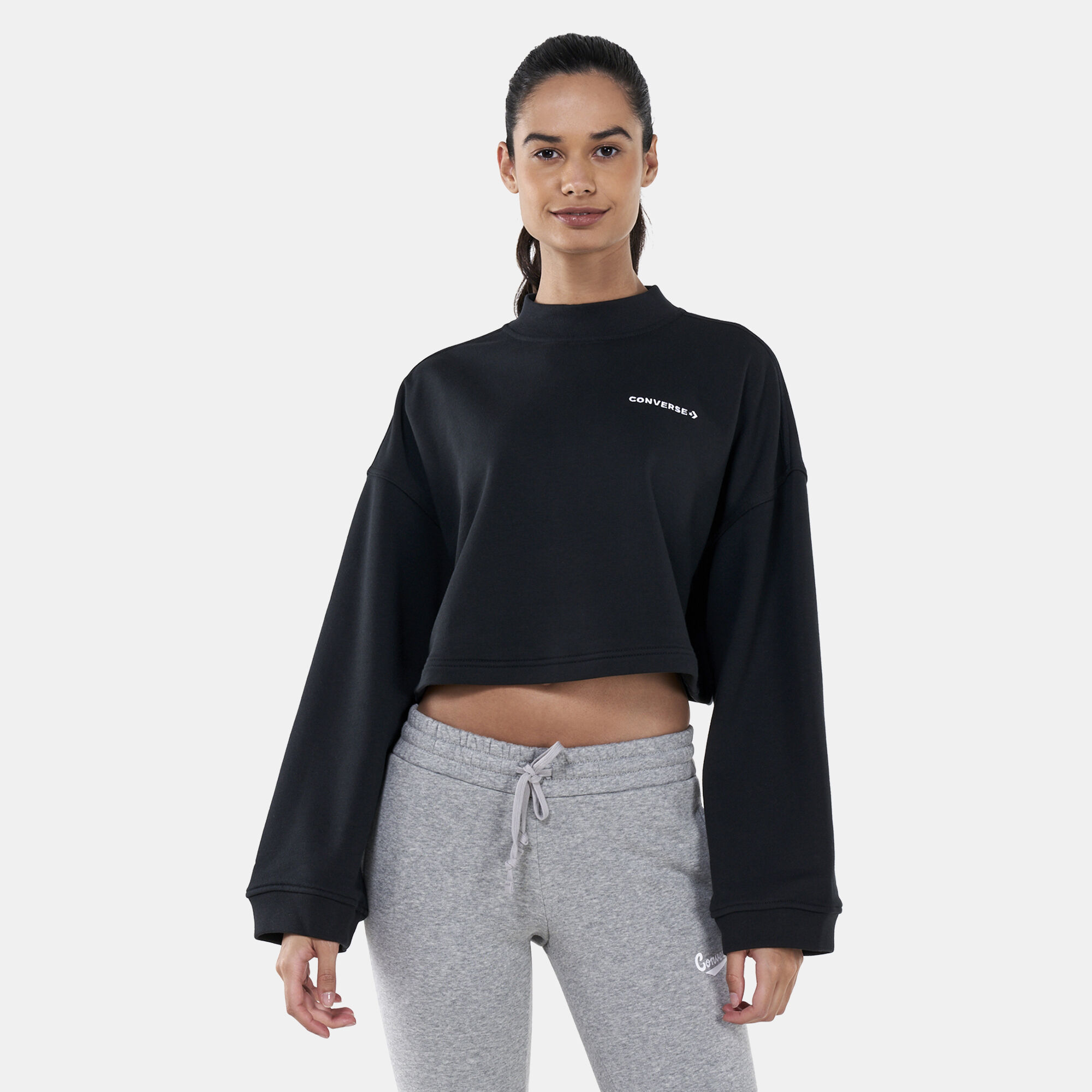 Converse crop top hoodie store