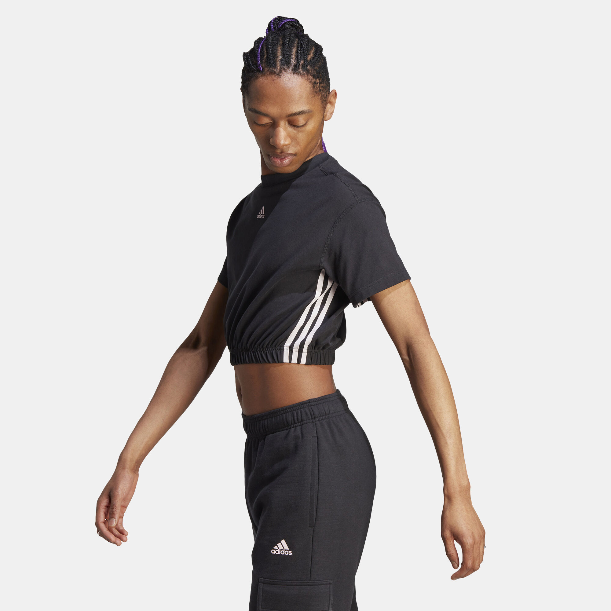 Buy adidas Women s Dance 3 Stripes Crop Top Black in Kuwait SSS