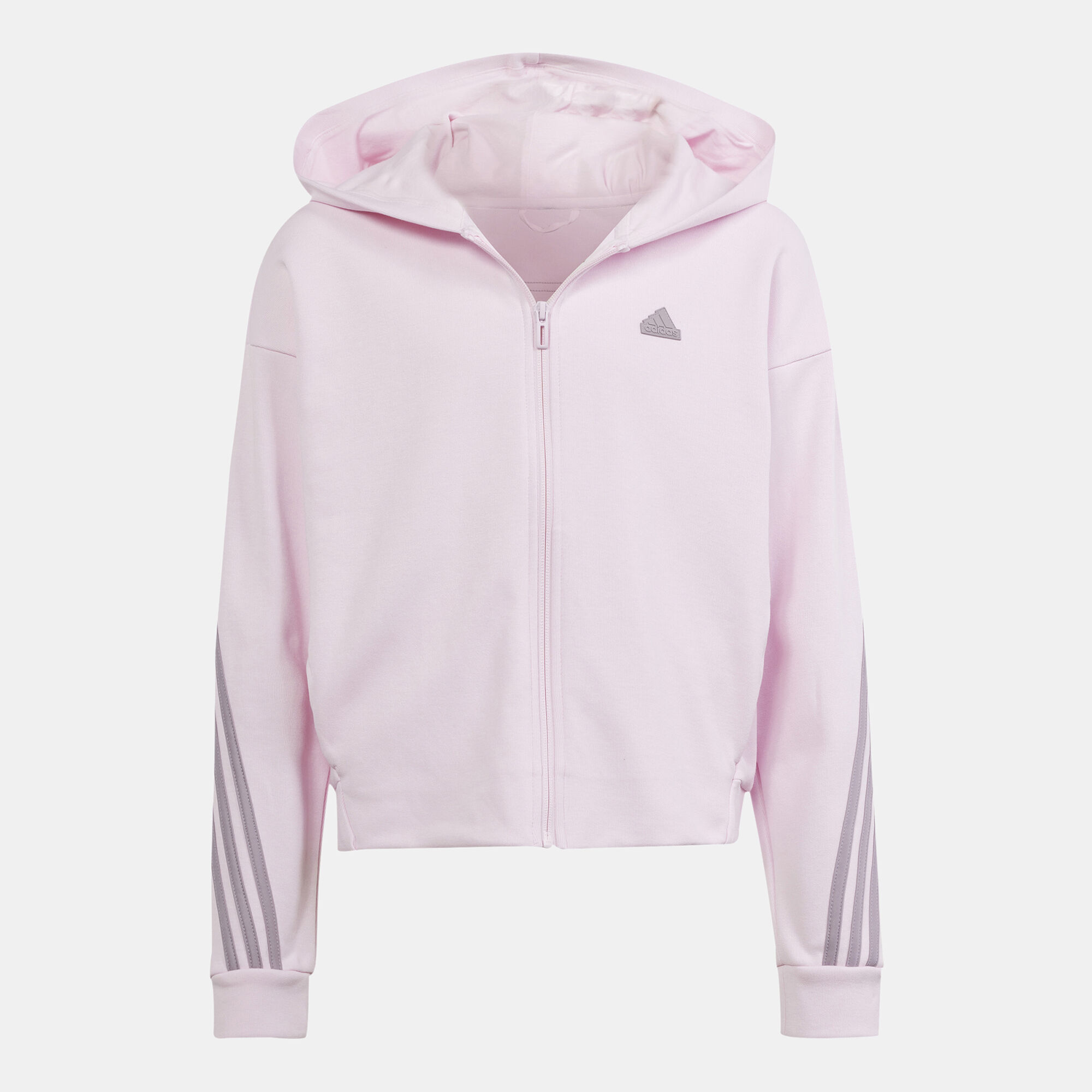 Pink adidas zip hoodie top