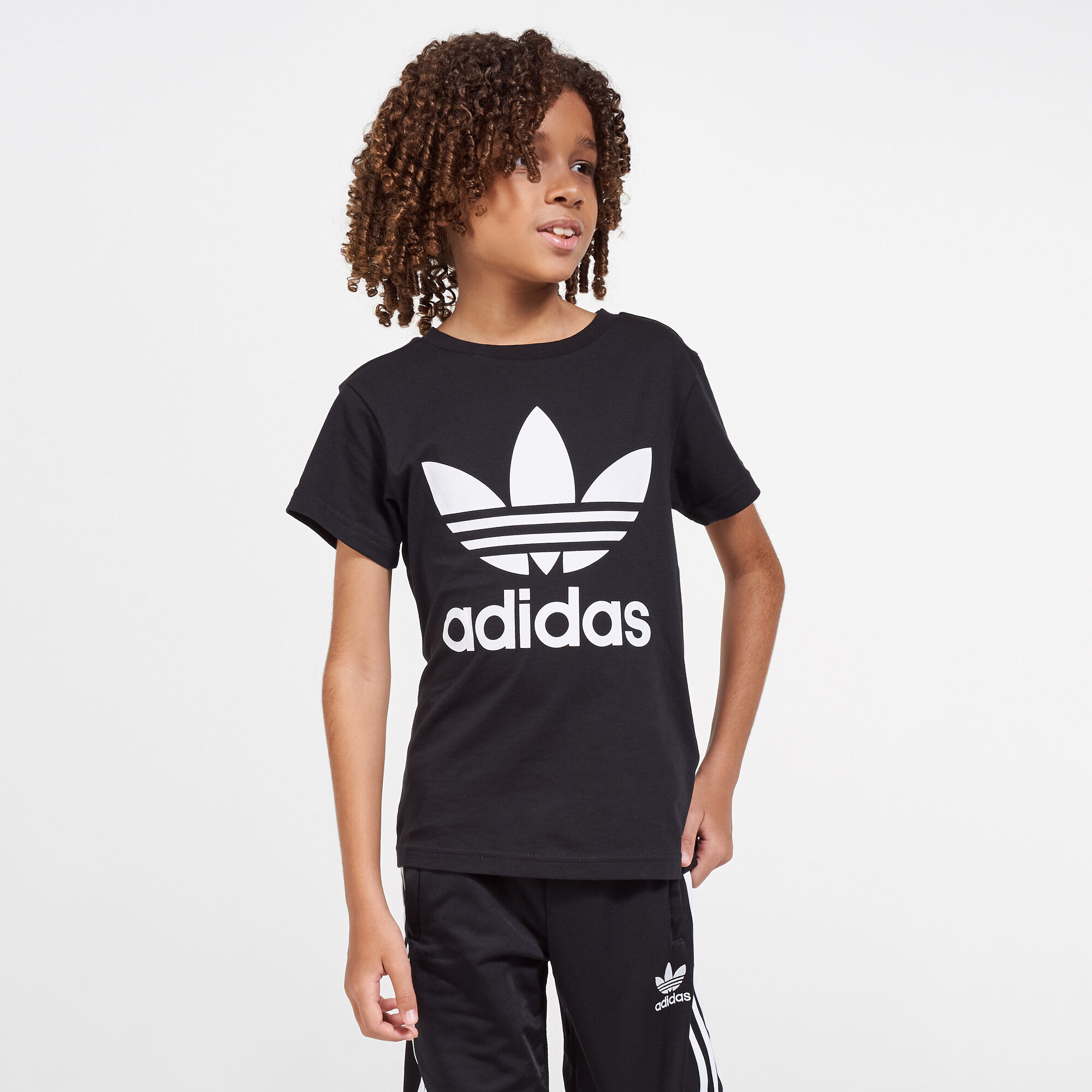 Girls black adidas t shirt store