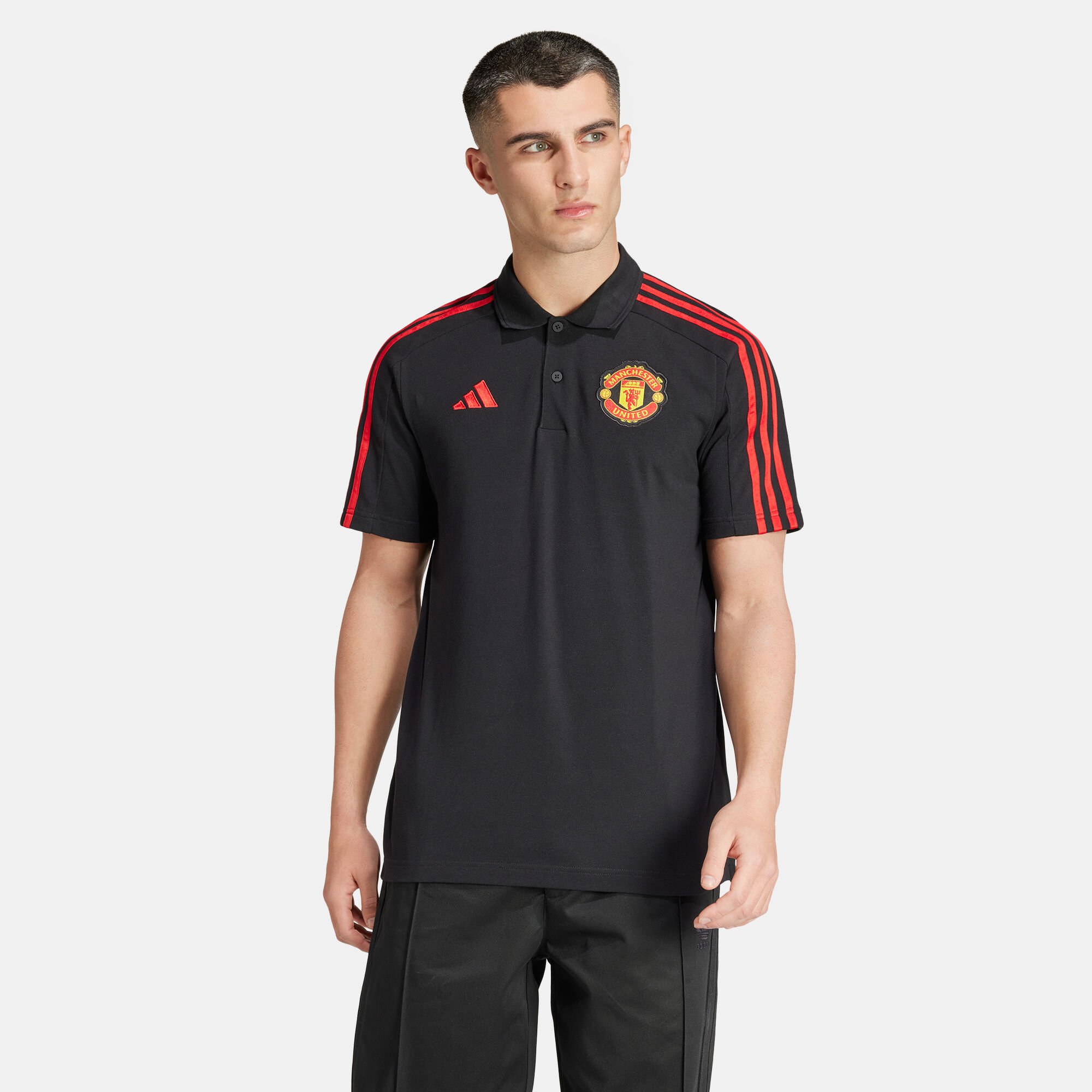 Shop adidas Men's Manchester United DNA Polo Shirt Black