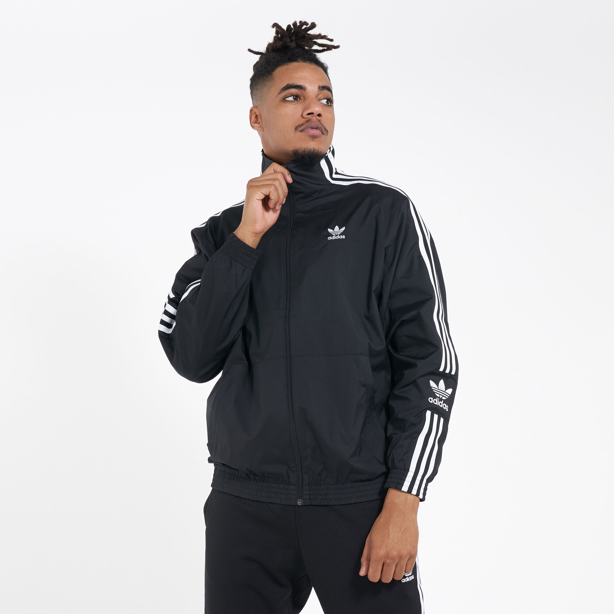 Adidas track jacket black store