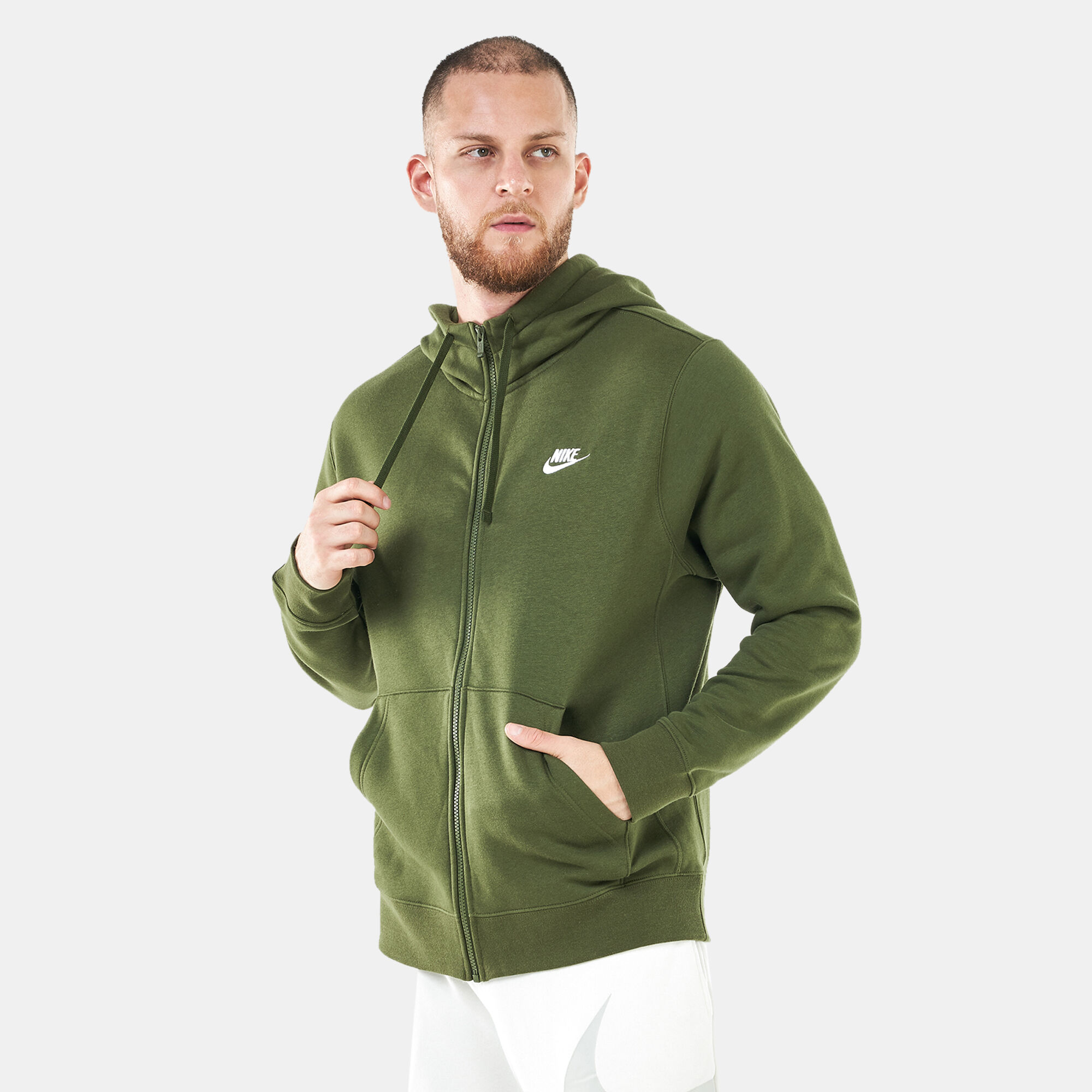 Men's nike olive green hoodie top