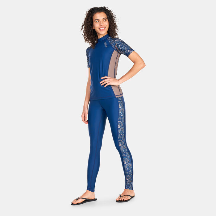 COEGA Women's Paisley Swim Leggings Blue image number 2