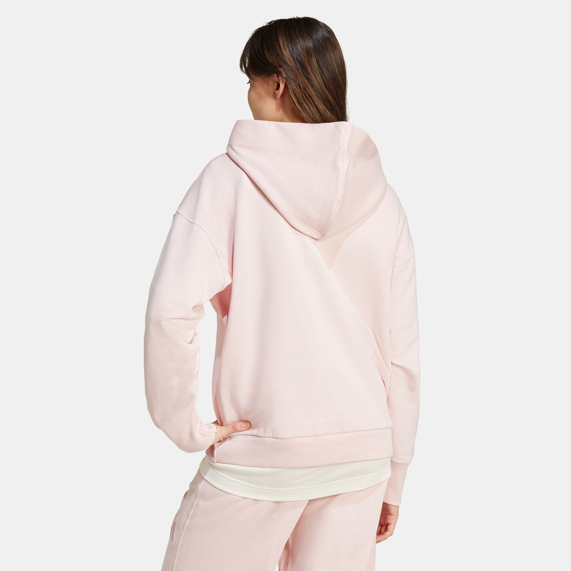 White adidas hoodie pink logo hotsell