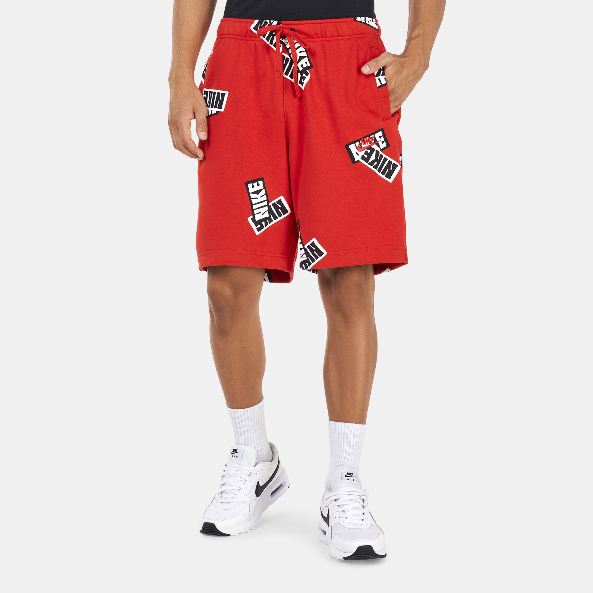 Buy Nike Men s Sportswear SPE Sticker Allover Print Shorts Red in