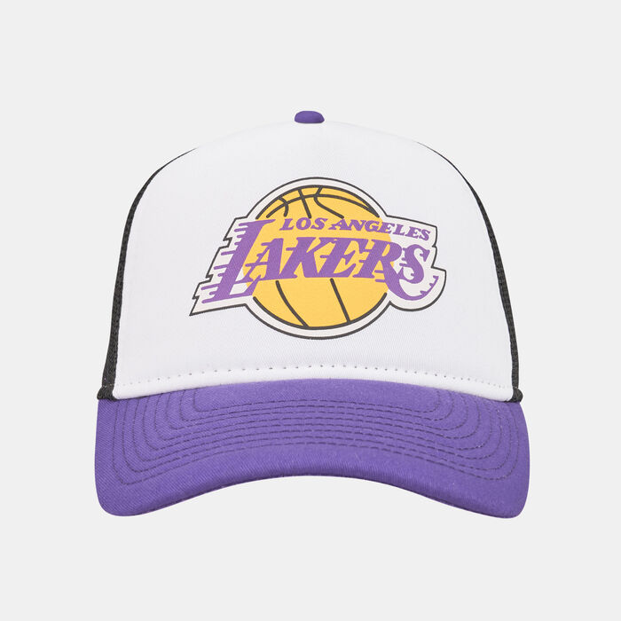 New Era Men's Los Angeles Lakers Team Color Block A-Frame Trucker Cap White image number 0