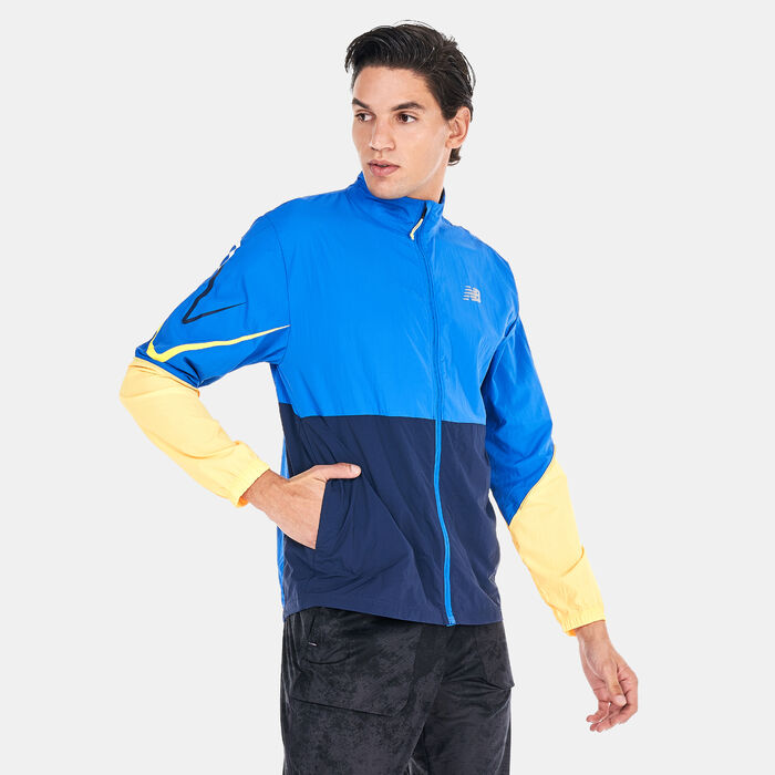 New Balance Men's Graphic Impact Jacket Blue image number 0