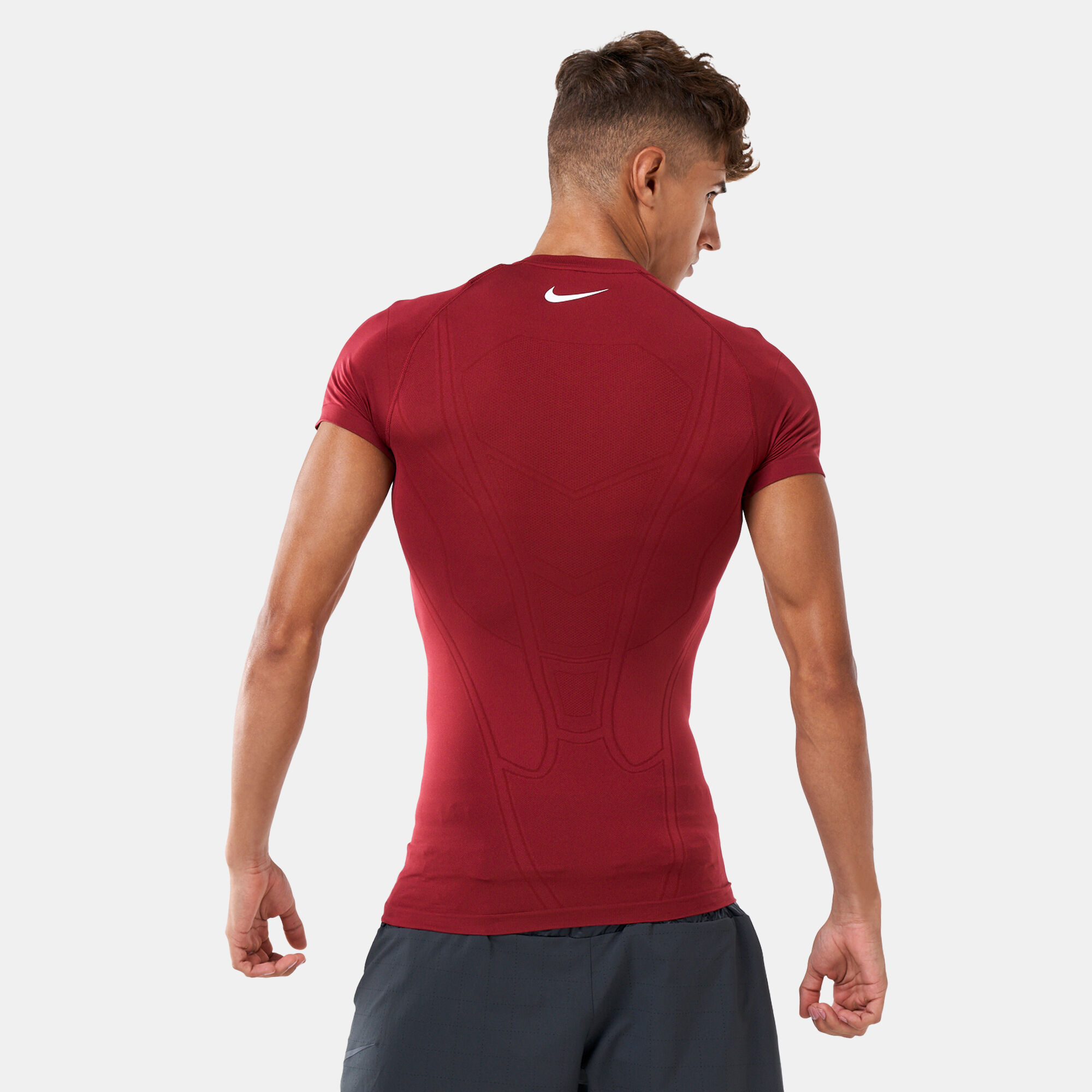 Red nike discount compression shirt