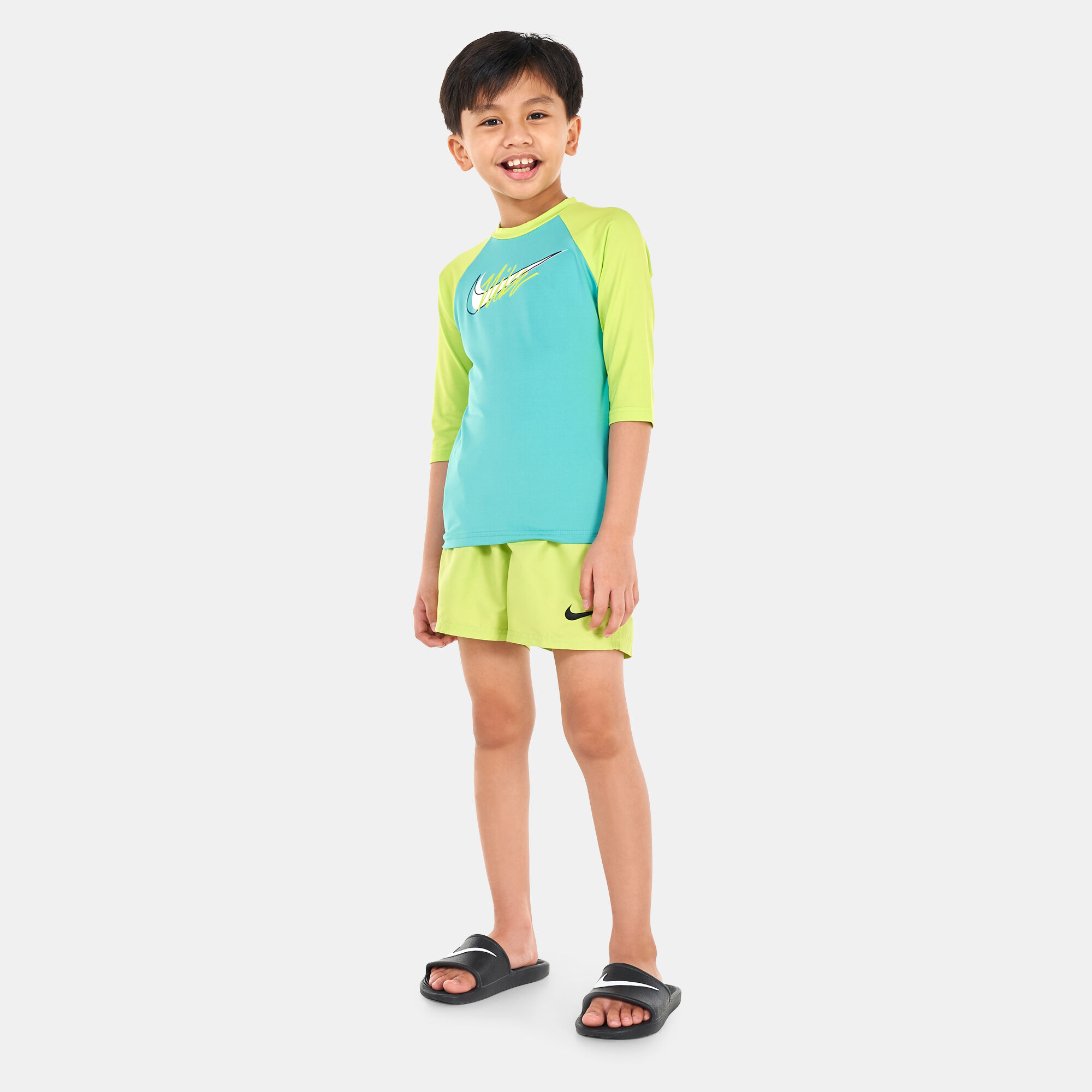 Kids 4 Inch Volleyball Swimming Shorts Orange Nike Swim in Kuwait SSS