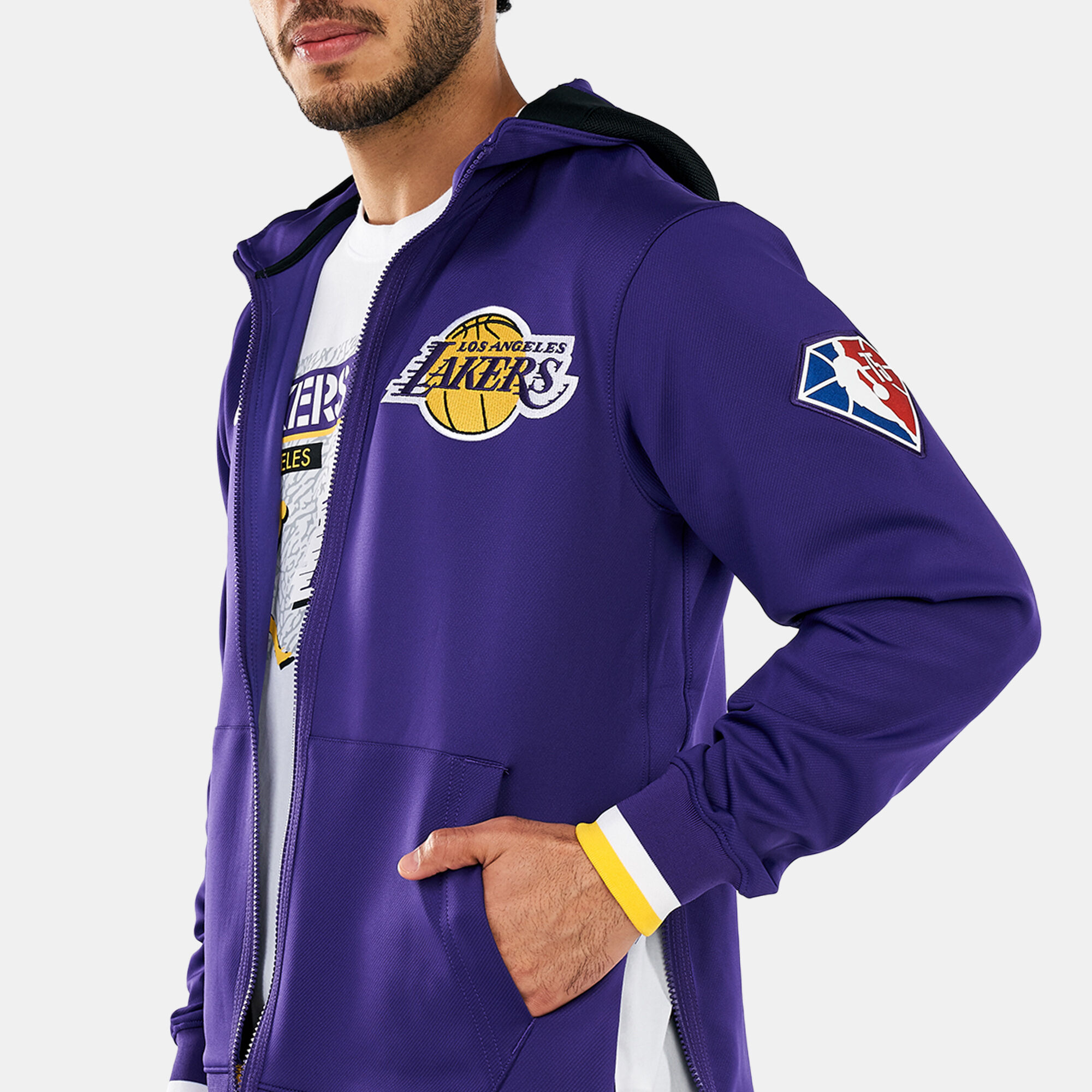 Men's Los Angeles Lakers Showtime Dri-FIT NBA Full-Zip Hoodie