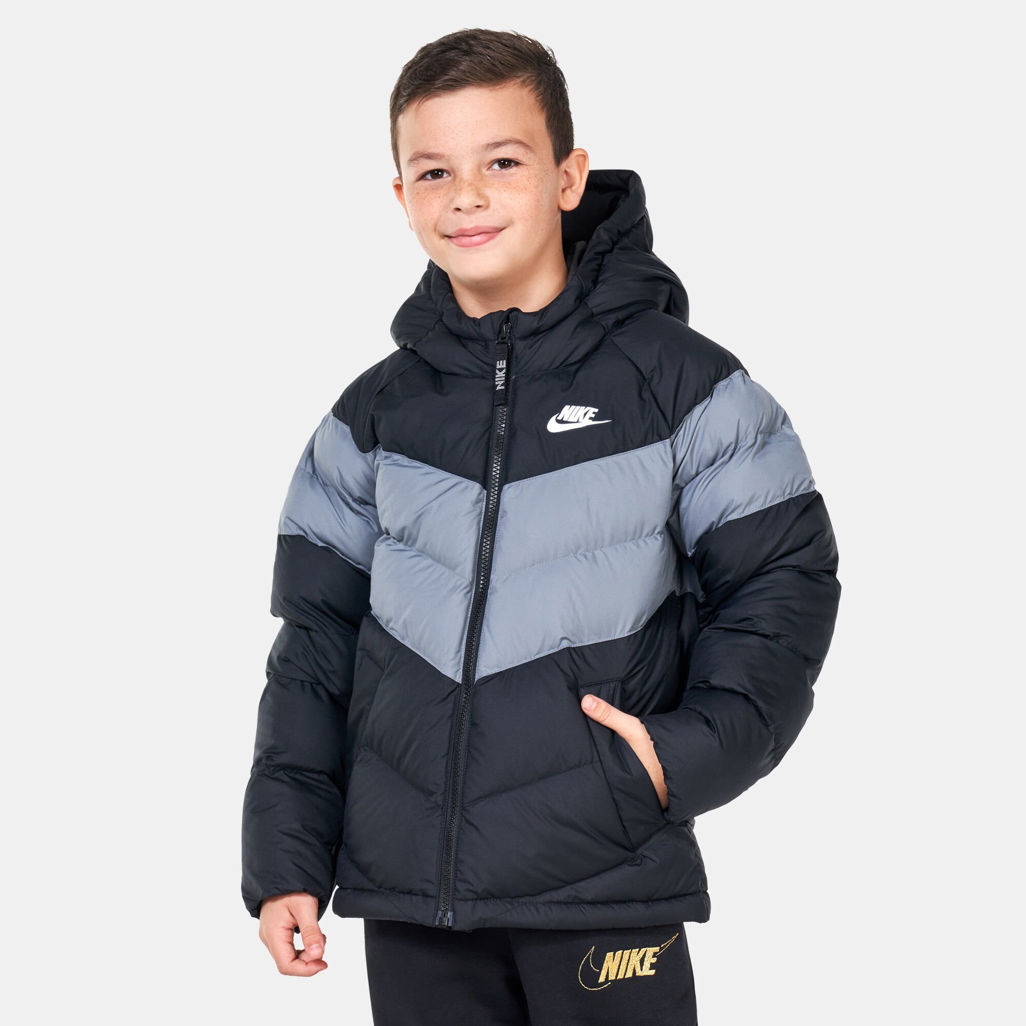 Kids Sportswear Synthetic Fill Hooded Puffer Jacket Older Kids Black Nike in Kuwait SSS