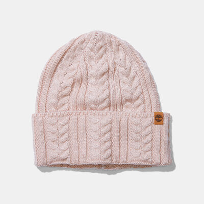 Timberland Women's Prescott Park Cabled Beanie Pink
