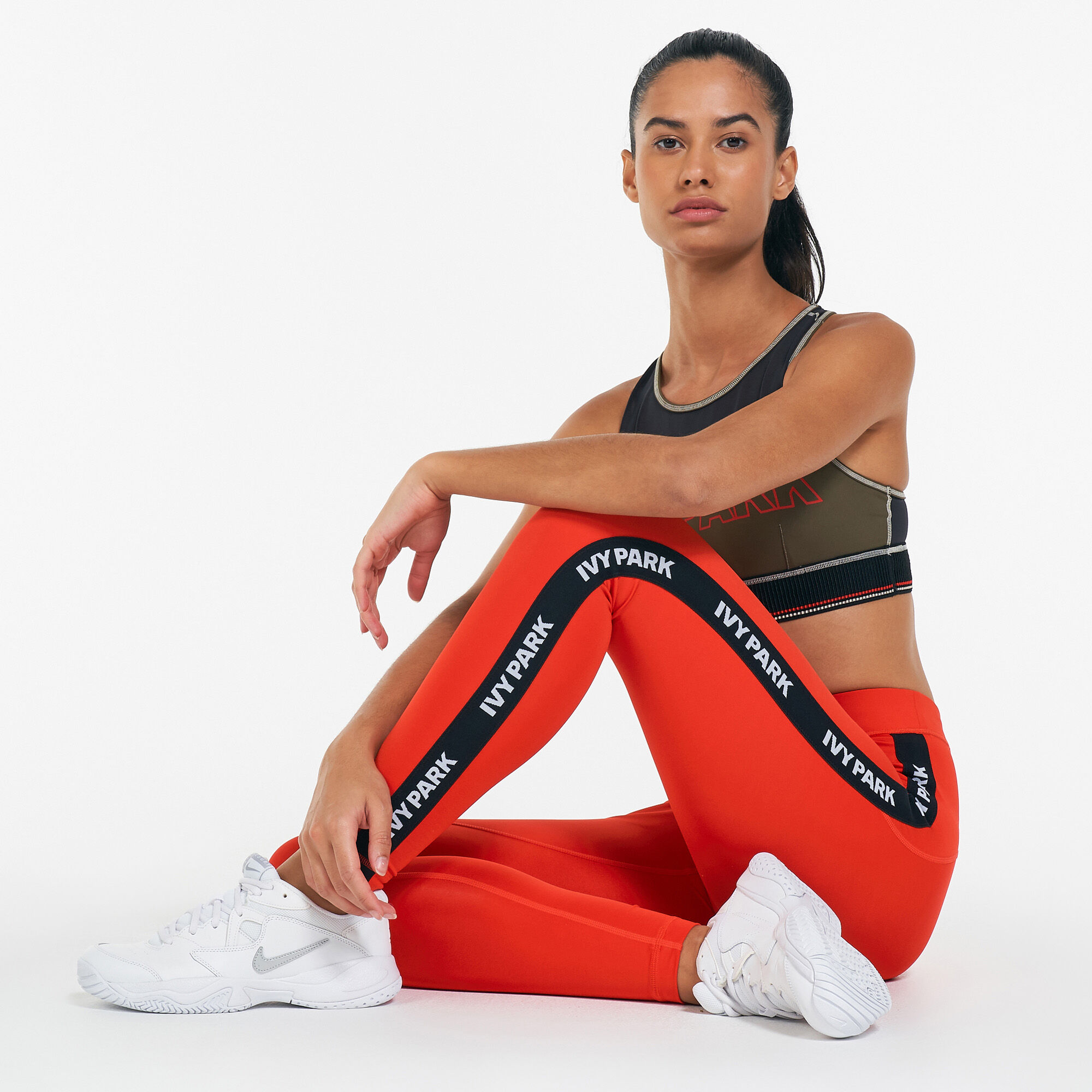Buy Ivy Park Women s Active Logo Tape Leggings Red in Kuwait SSS
