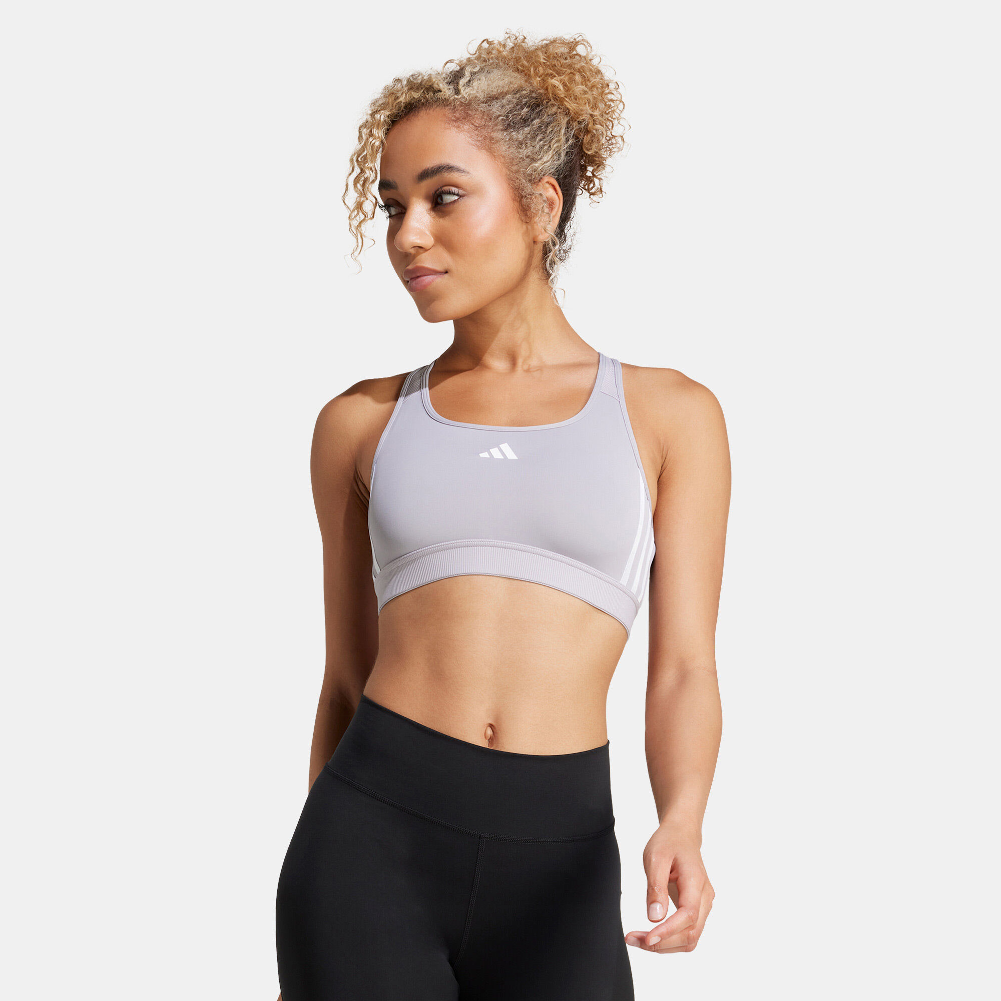 Adidas grey sports bra clearance