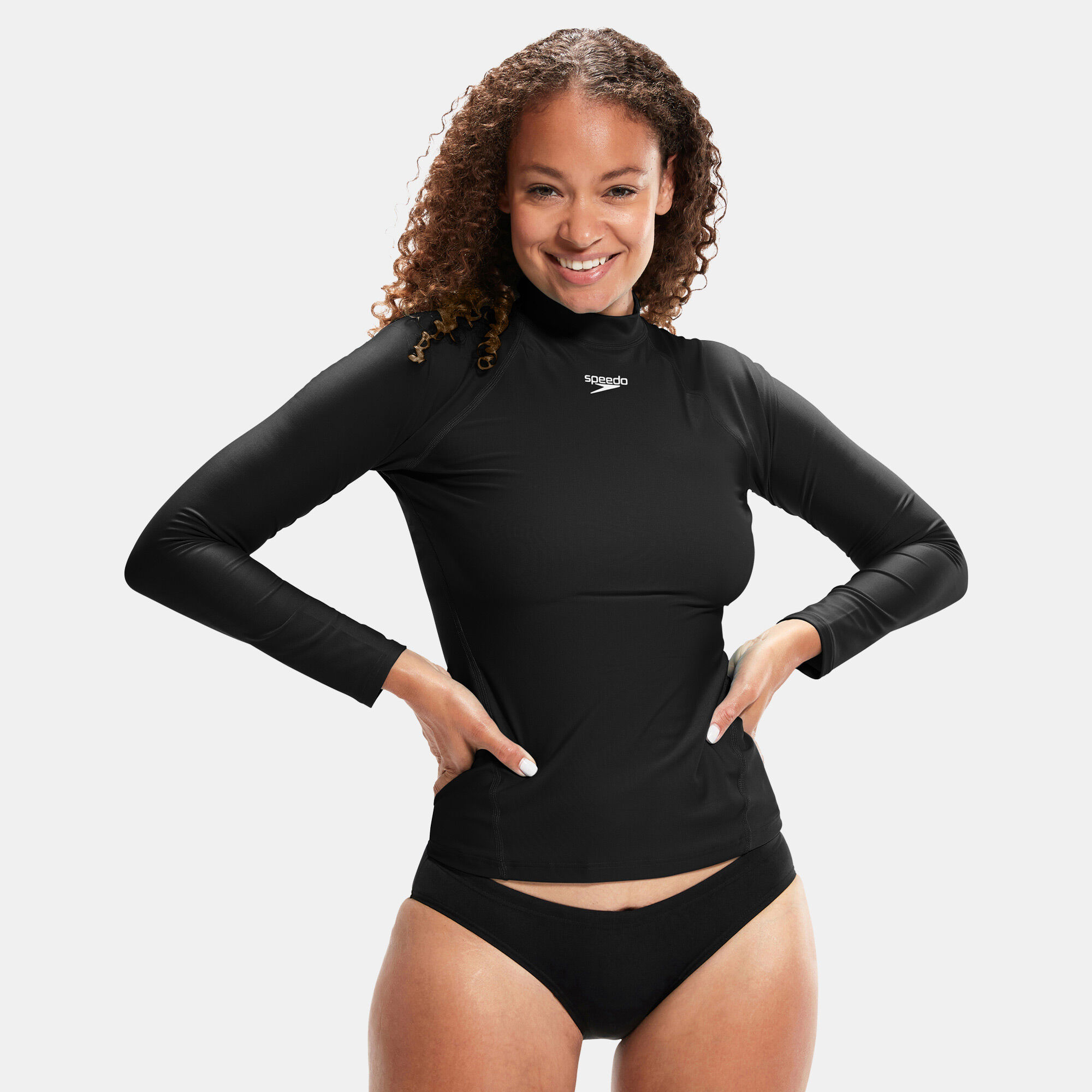 Shop Speedo Women's Graphic Rashguard Black Online in Kuwait