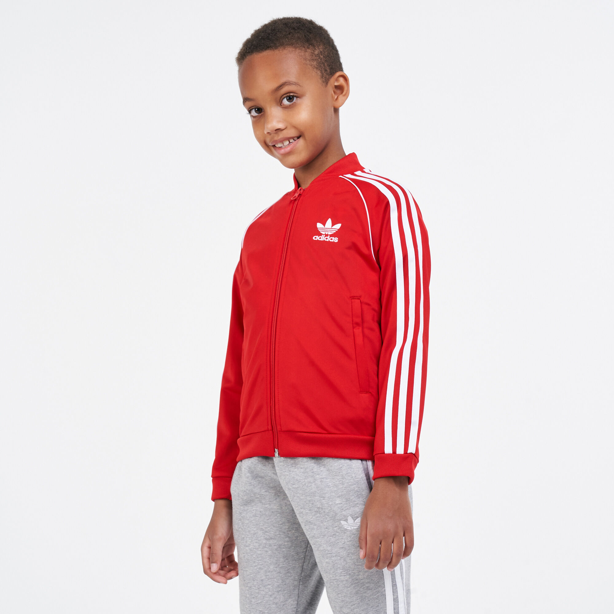 Adidas superstar track jacket red hotsell