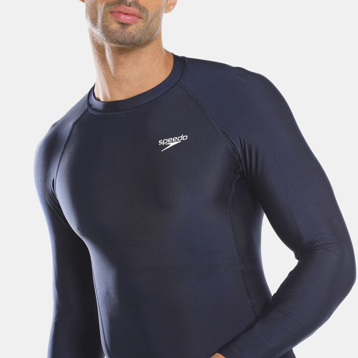 Speedo Men's Long Sleeve Rashguard Blue image number 3