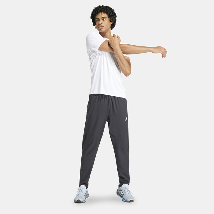 adidas Men's Own the Run 3-Stripes Pants Black image number 2