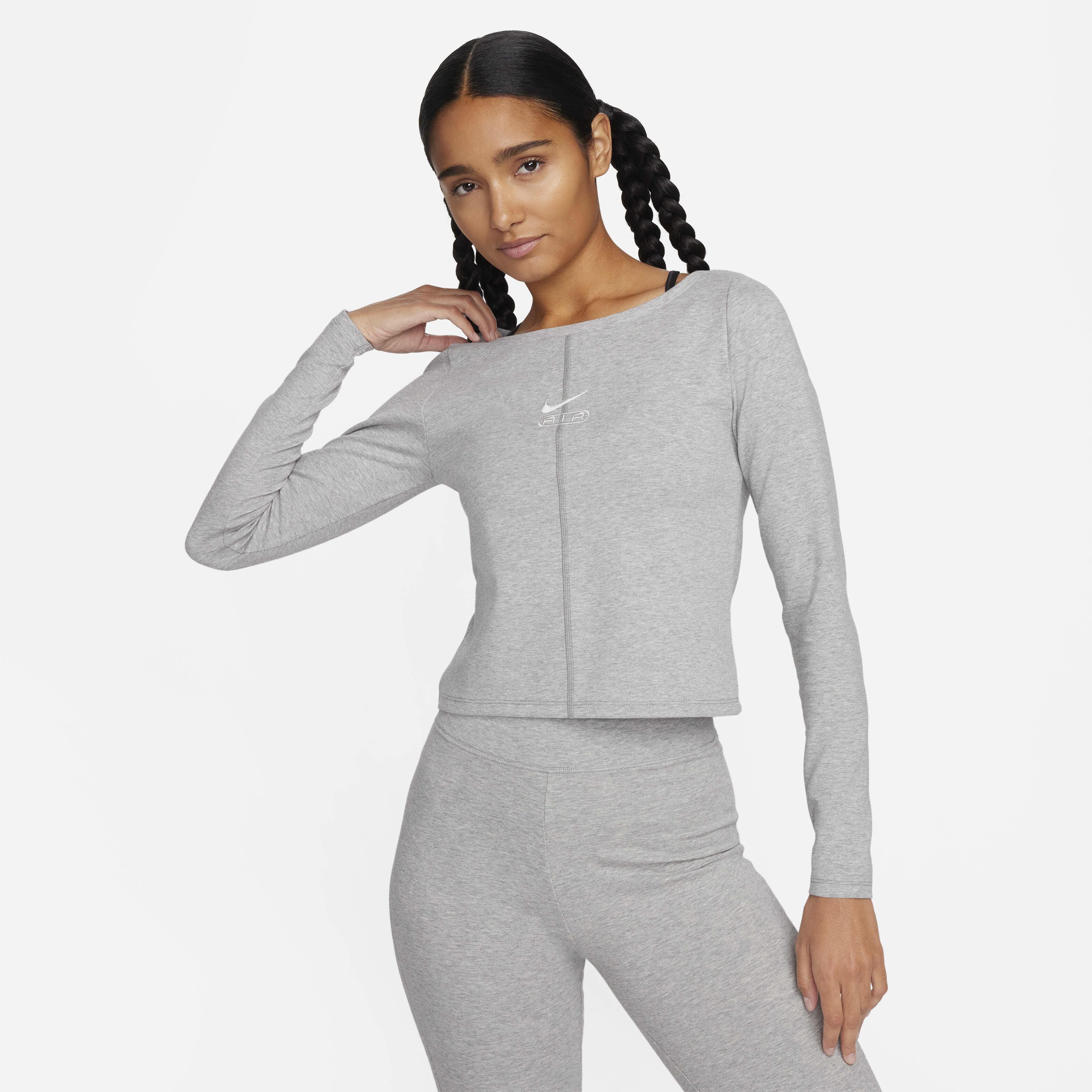 Women s Air Long Sleeve Top Grey Nike in Kuwait SSS