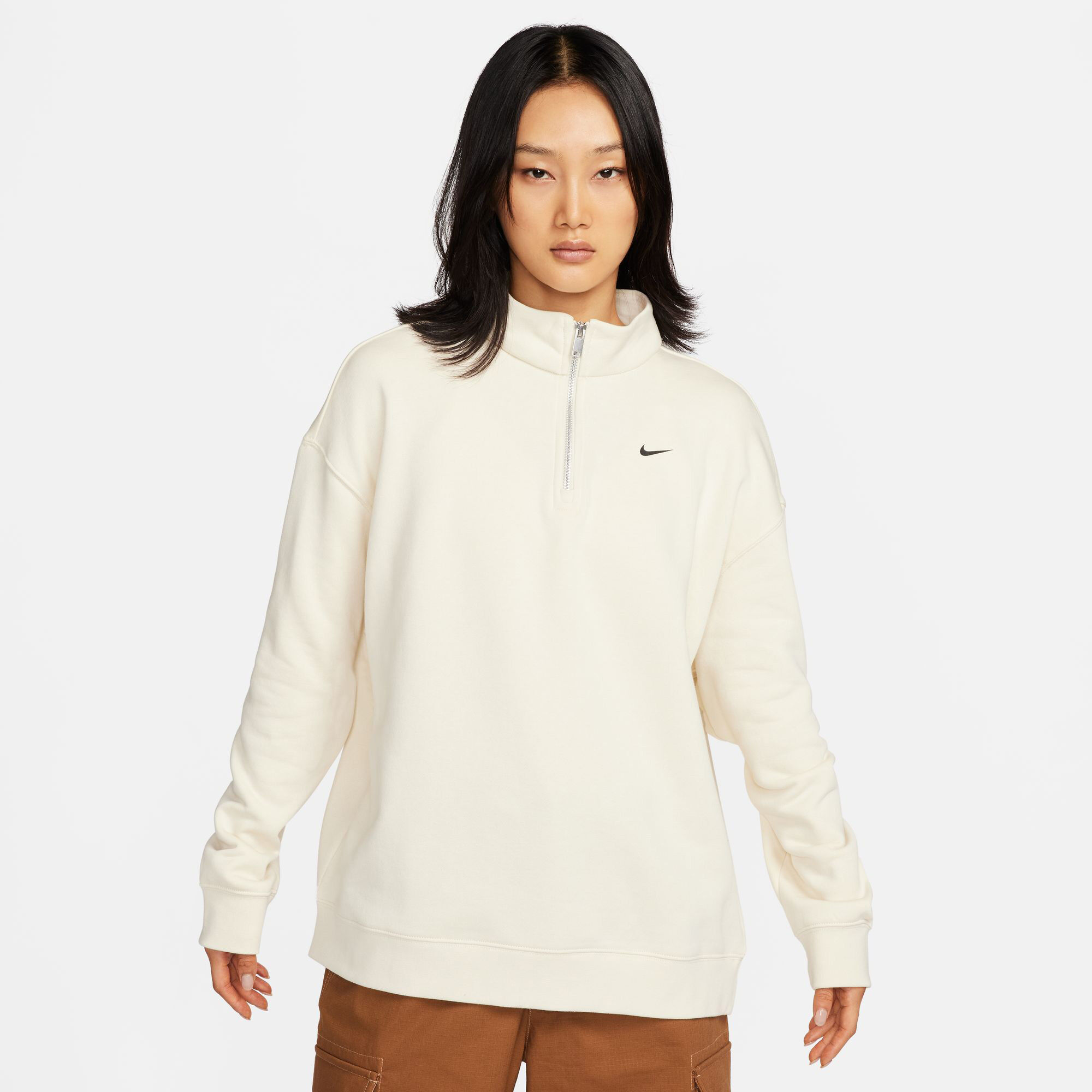 Women s Sportswear Oversized 1 4 Zip Fleece Top White Nike in Kuwait SSS