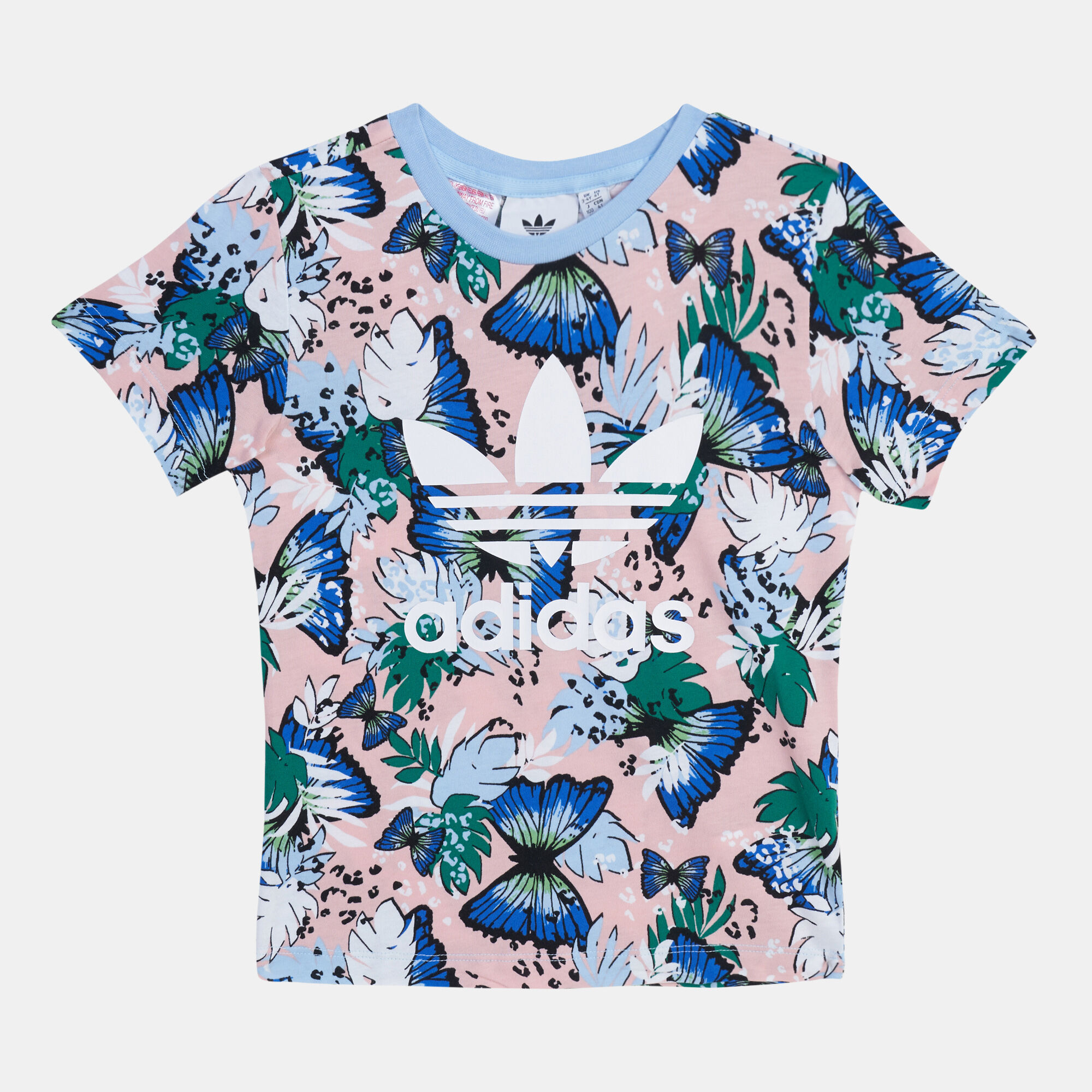 Floral adidas t shirt shop