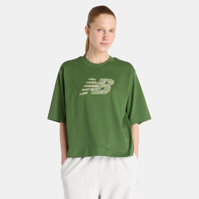 New Balance Women's Flower Logo Sweatshirt Green